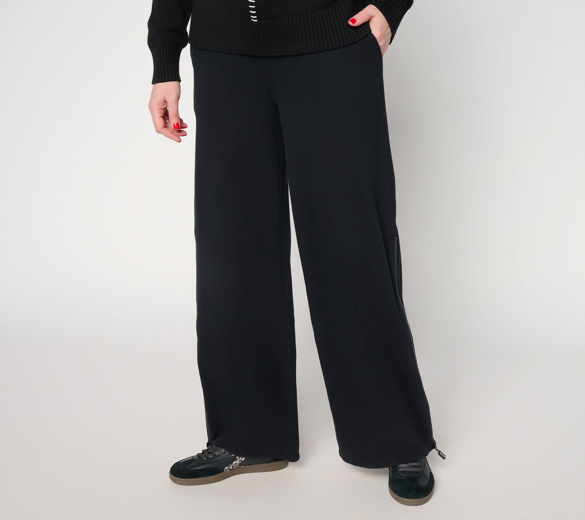 Peace Love World Pull on Full Leg Pant with Zippers