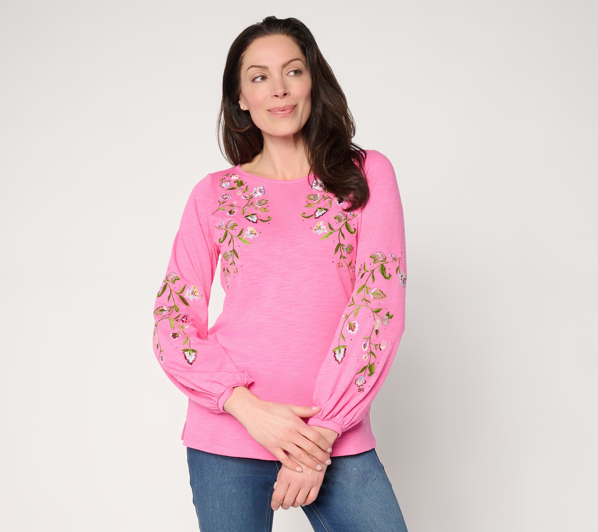 Quacker Factory Swing into Spring Bateau Neck Top