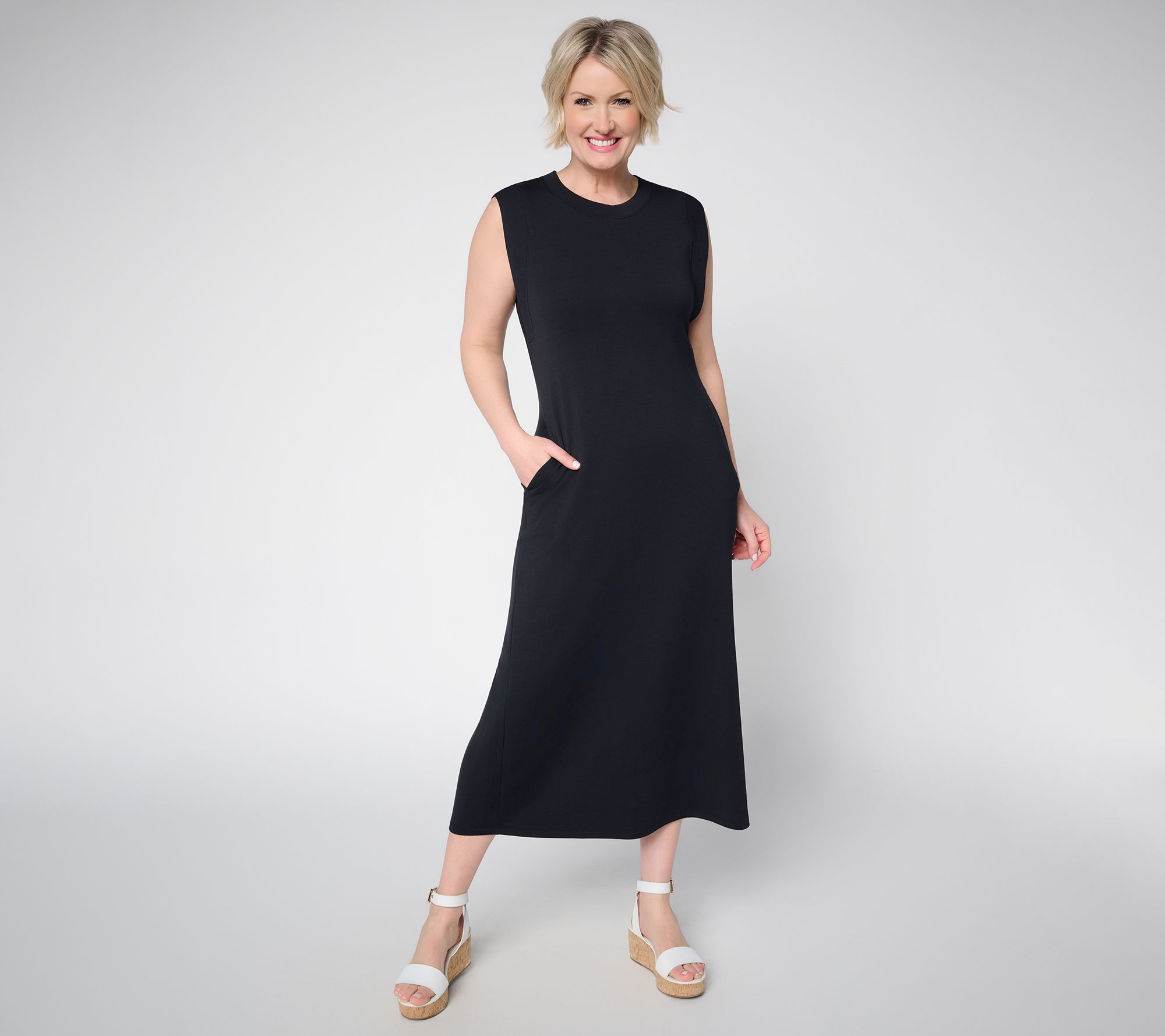  Belle by Kim Gravel Regular ScubaLuxe Maxi Dress w/ Bra Blocker