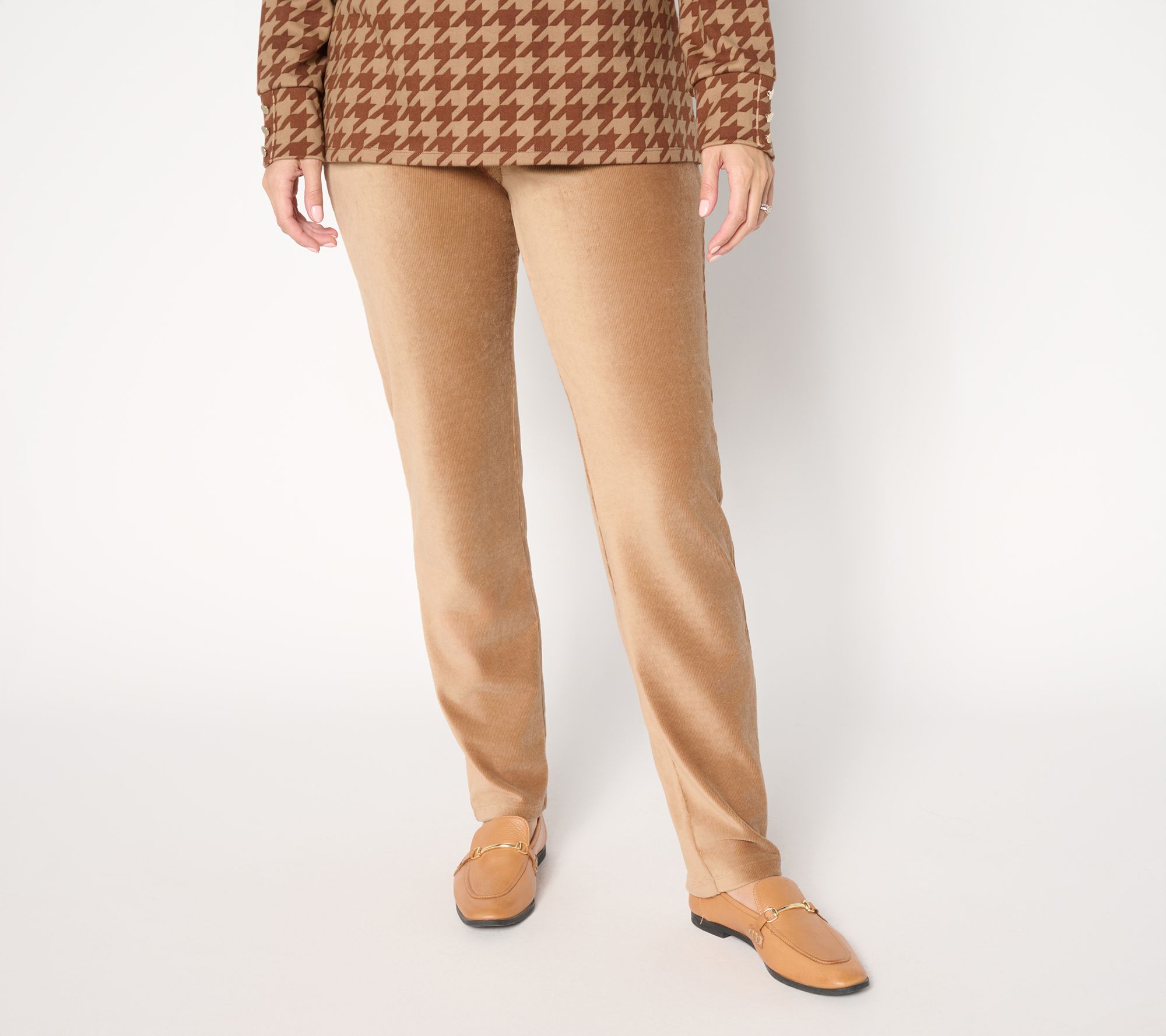 "As Is" Susan Graver Weekend Reg Knit Corduroy Straight Pant