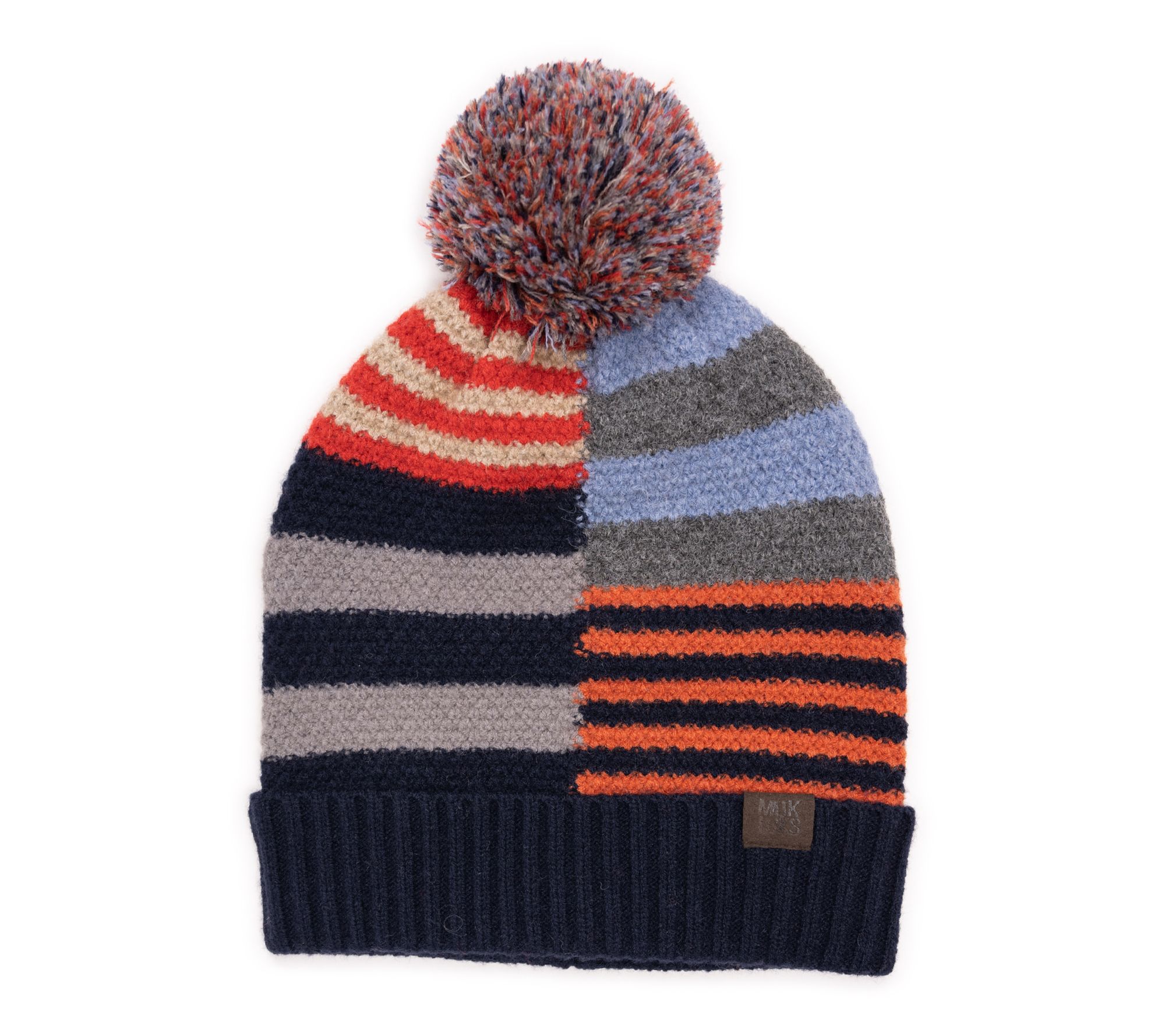 MUK LUKS Women's Color Block Pom Beanie