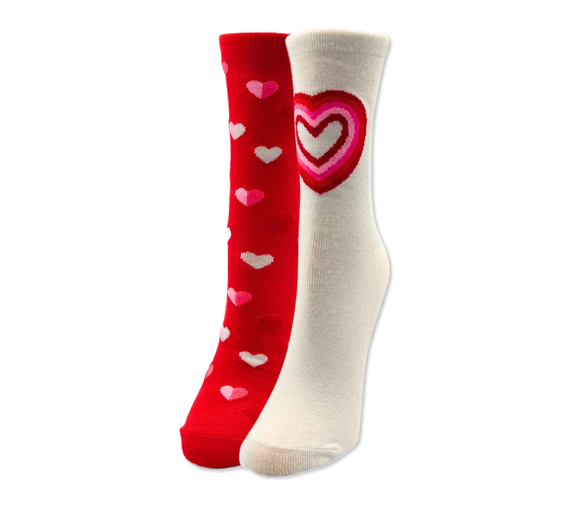 HALLMARK LADIES V-DAY 2PK MID CREW SOCKS IN GIFT CARD BOX