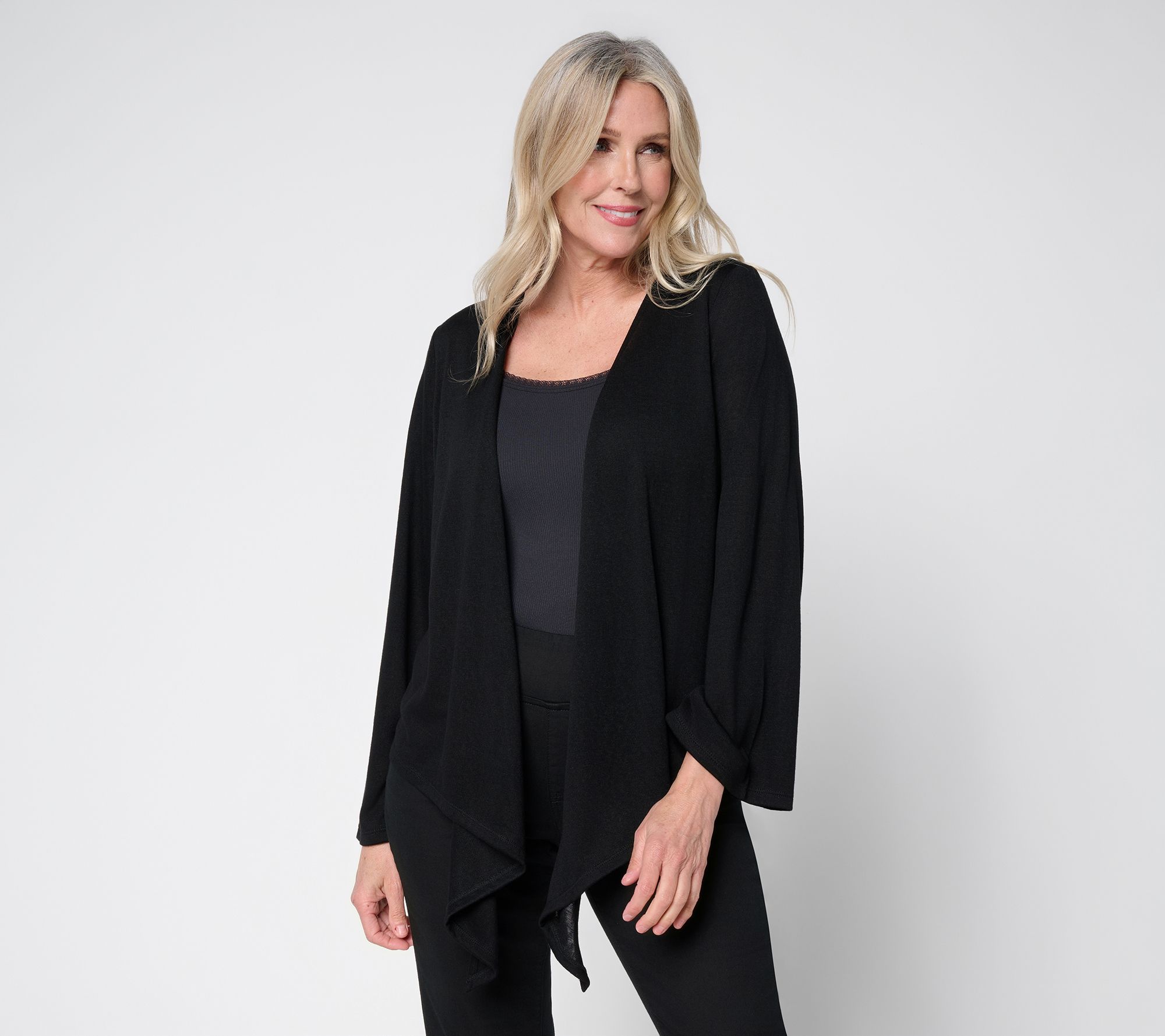 Belle by Kim Gravel Breezy Knit Tie Front Safari Shrug