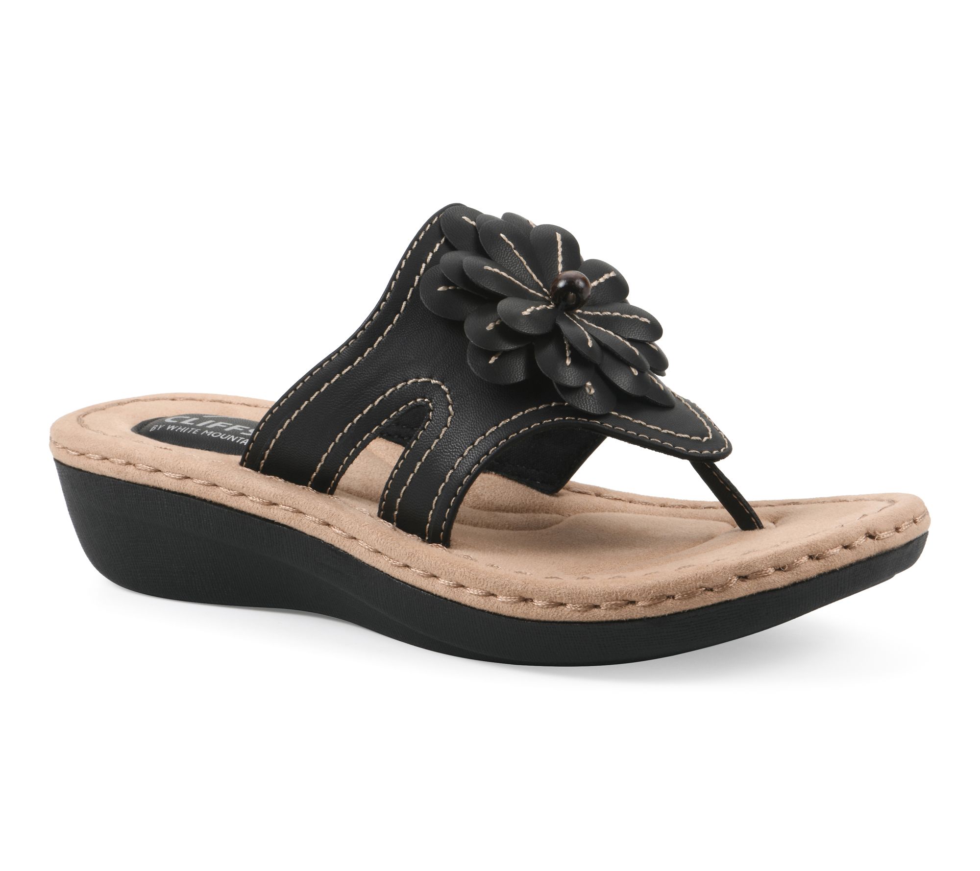 Cliffs by White Mountain Floral Mini Wedge Sandals - Cashlyn