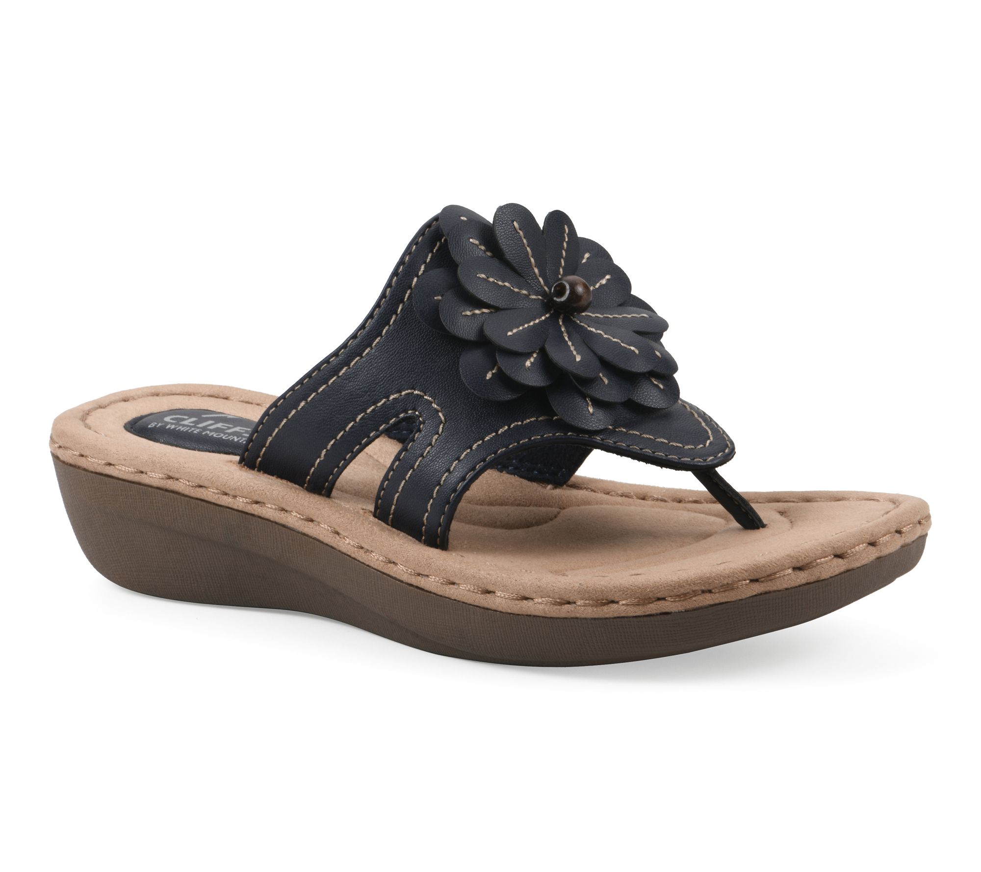 Cliffs by White Mountain Floral Mini Wedge Sandals - Cashlyn