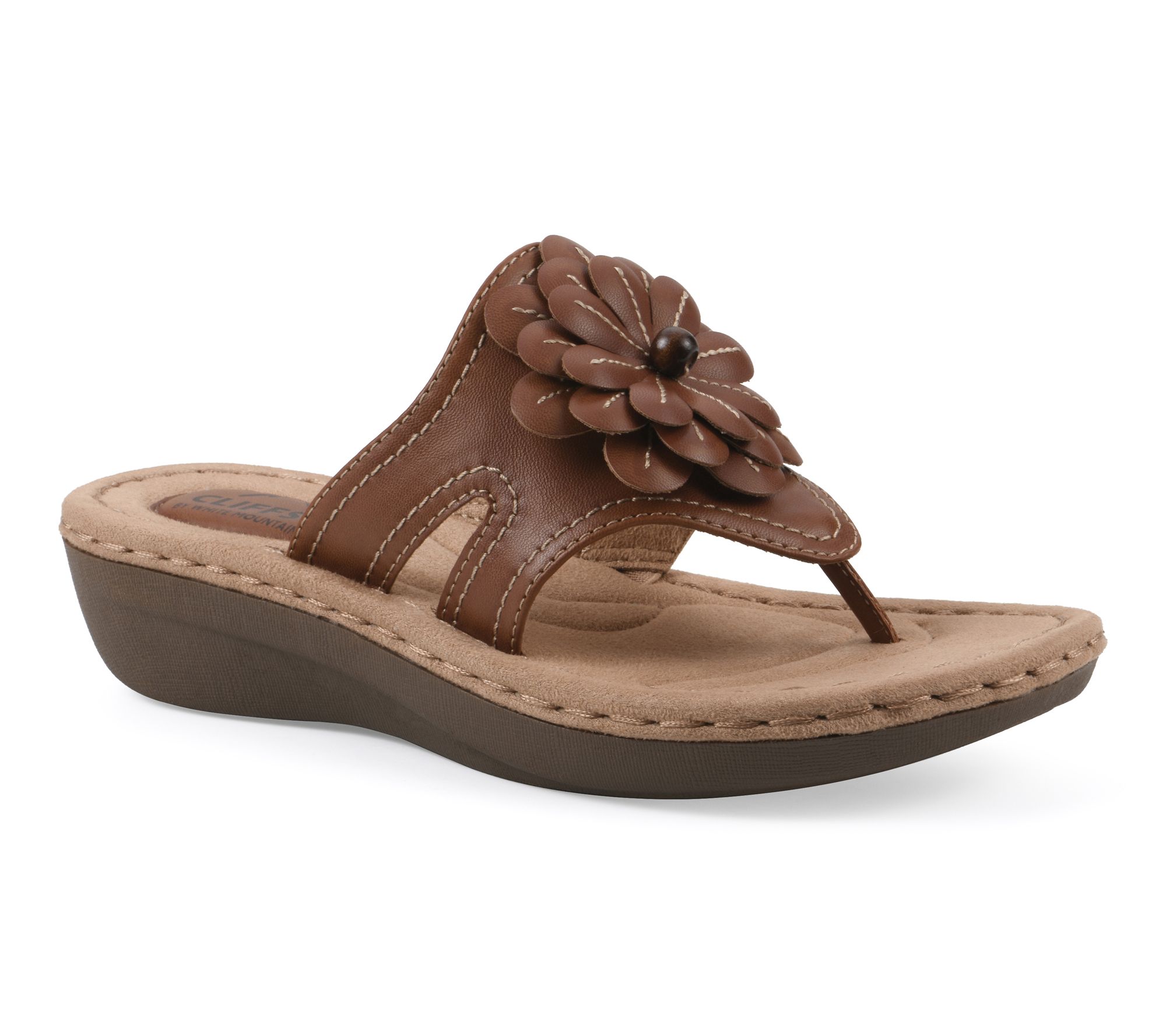 Cliffs by White Mountain Floral Mini Wedge Sandals - Cashlyn
