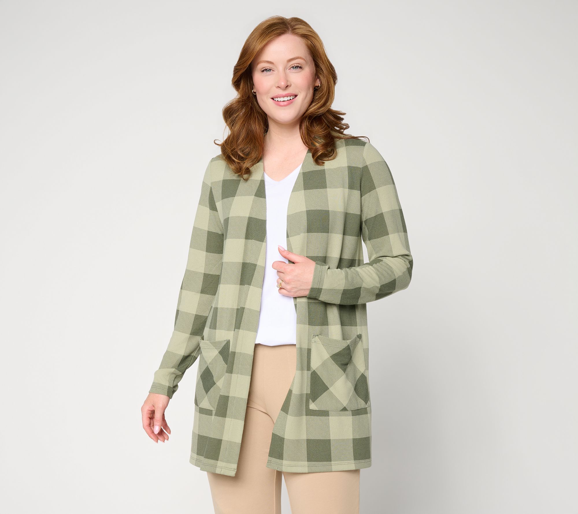  Denim & Co. Petite Heavenly Jersey Open Front Cardigan