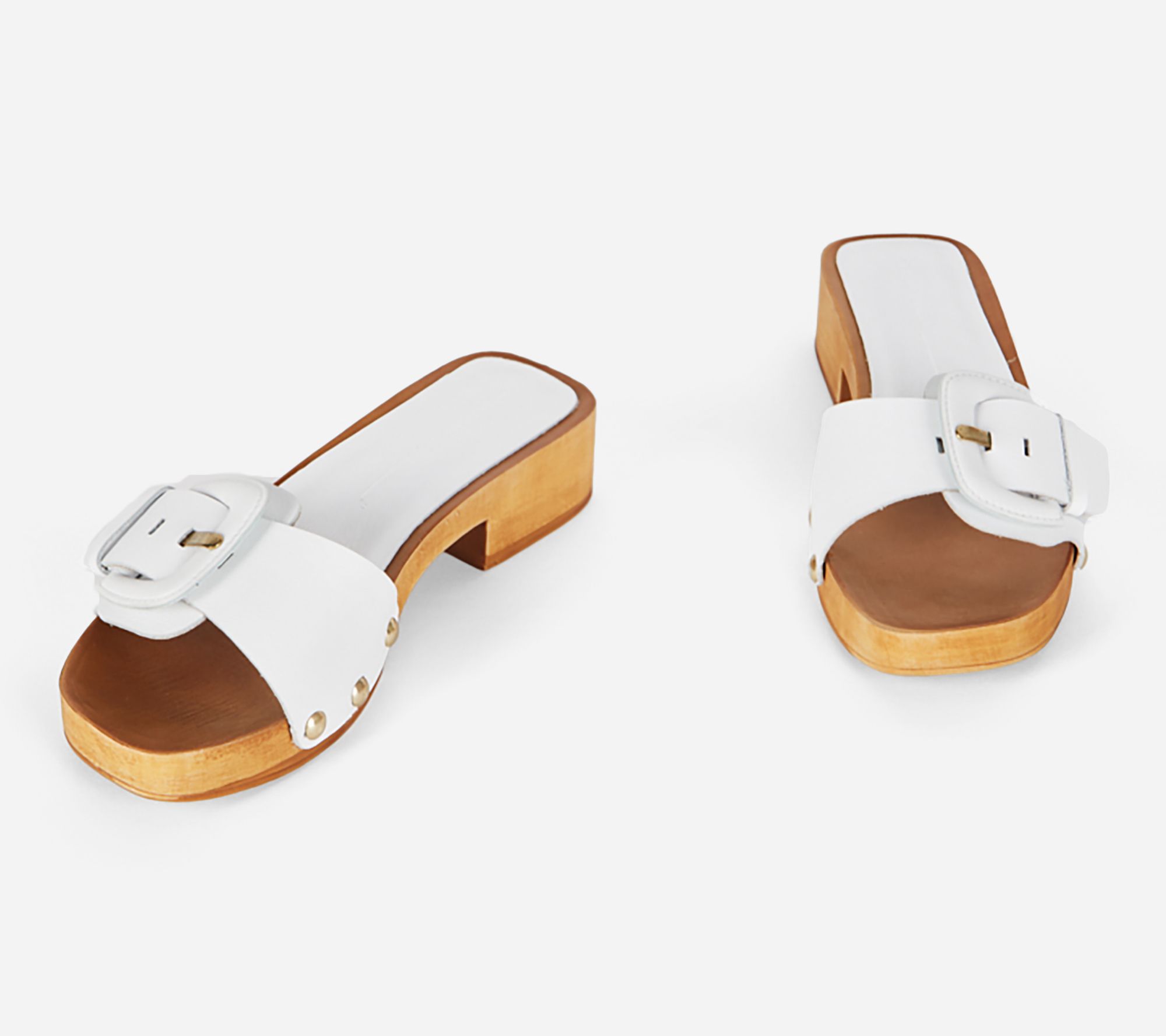 INTENTIONALLY BLANK Leather Buckle HeeledSandals- Mar