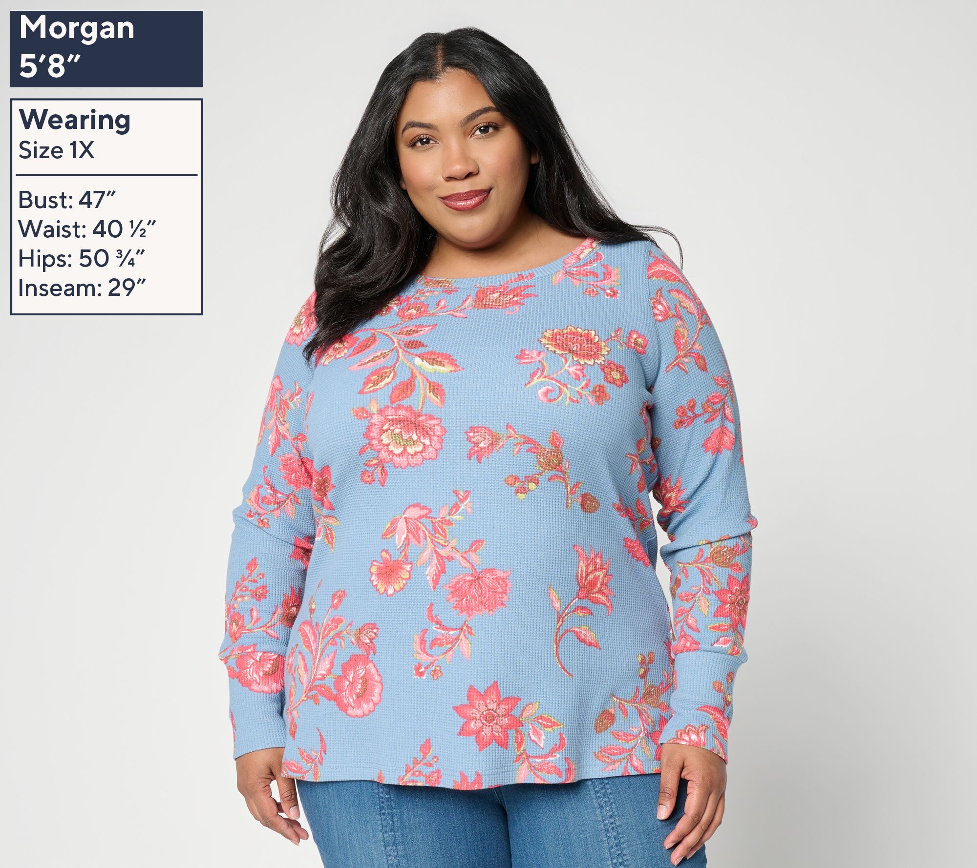 Belle Boho by Kim Gravel Baby Waffle Free Spirit Floral Top - QVC.com