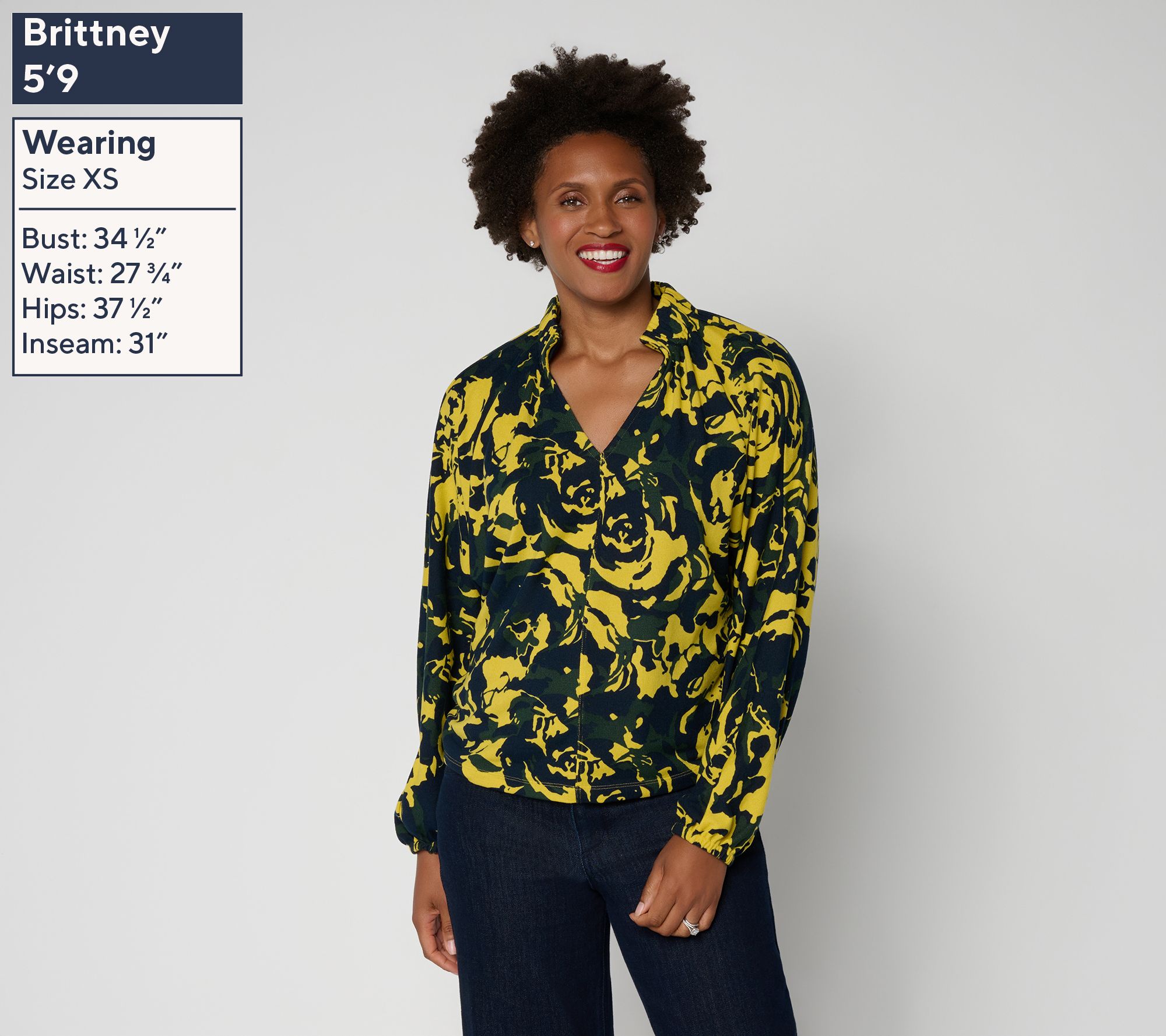 Carla Rockmore Collection 100% Cotton Ruched V -Neck Knit Top | QVC