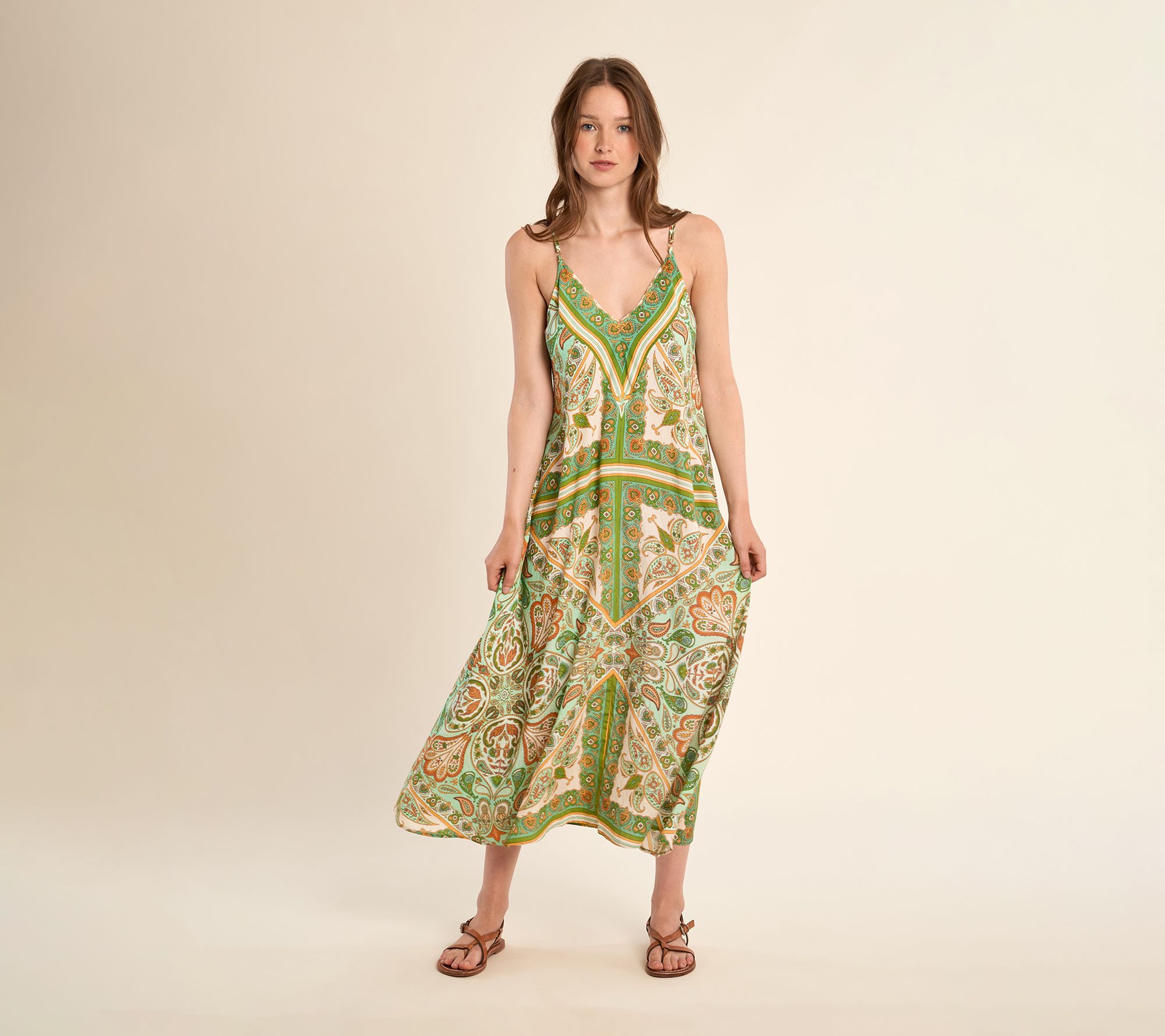 Molly Bracken Woven Midi Paisley Dress