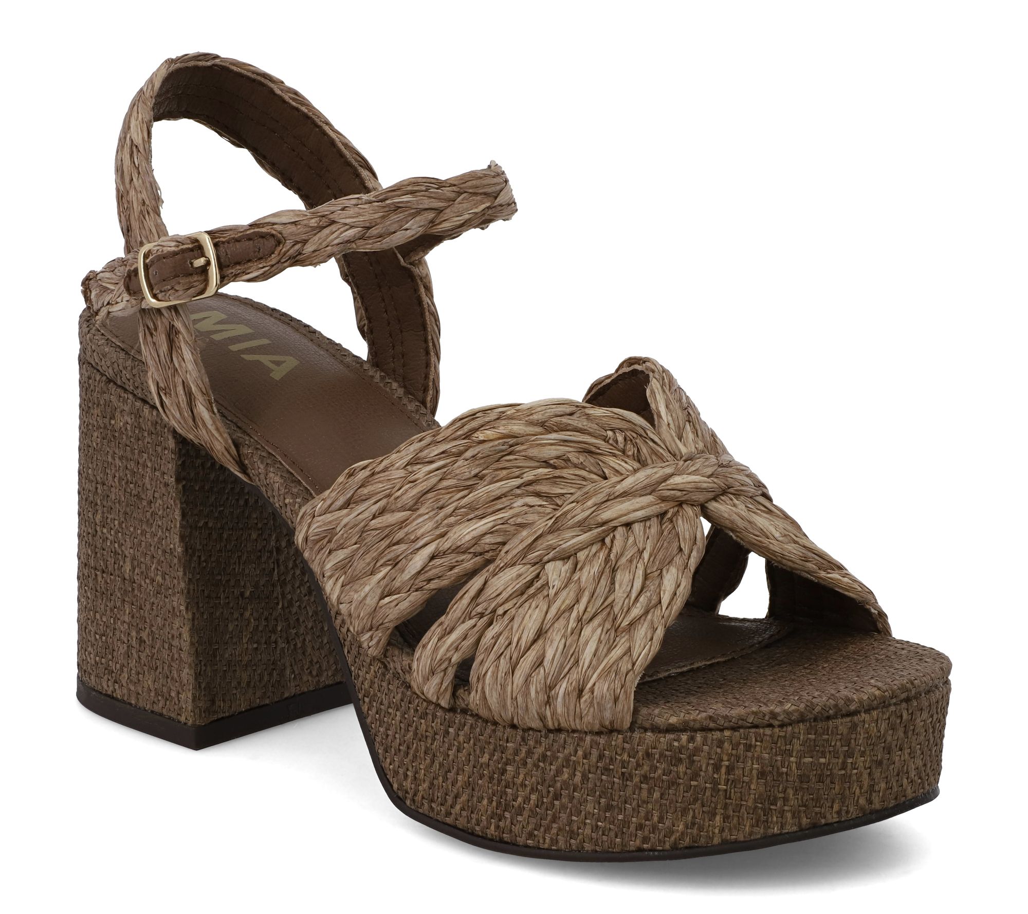 MIA Braided Raffia Platform Sandals - Romani