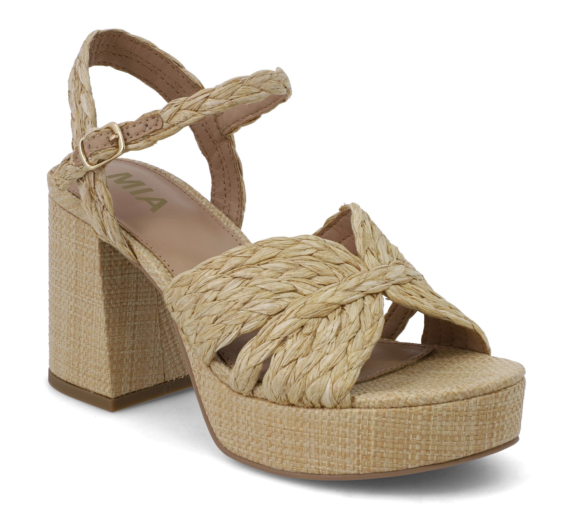 MIA Braided Raffia Platform Sandals - Romani