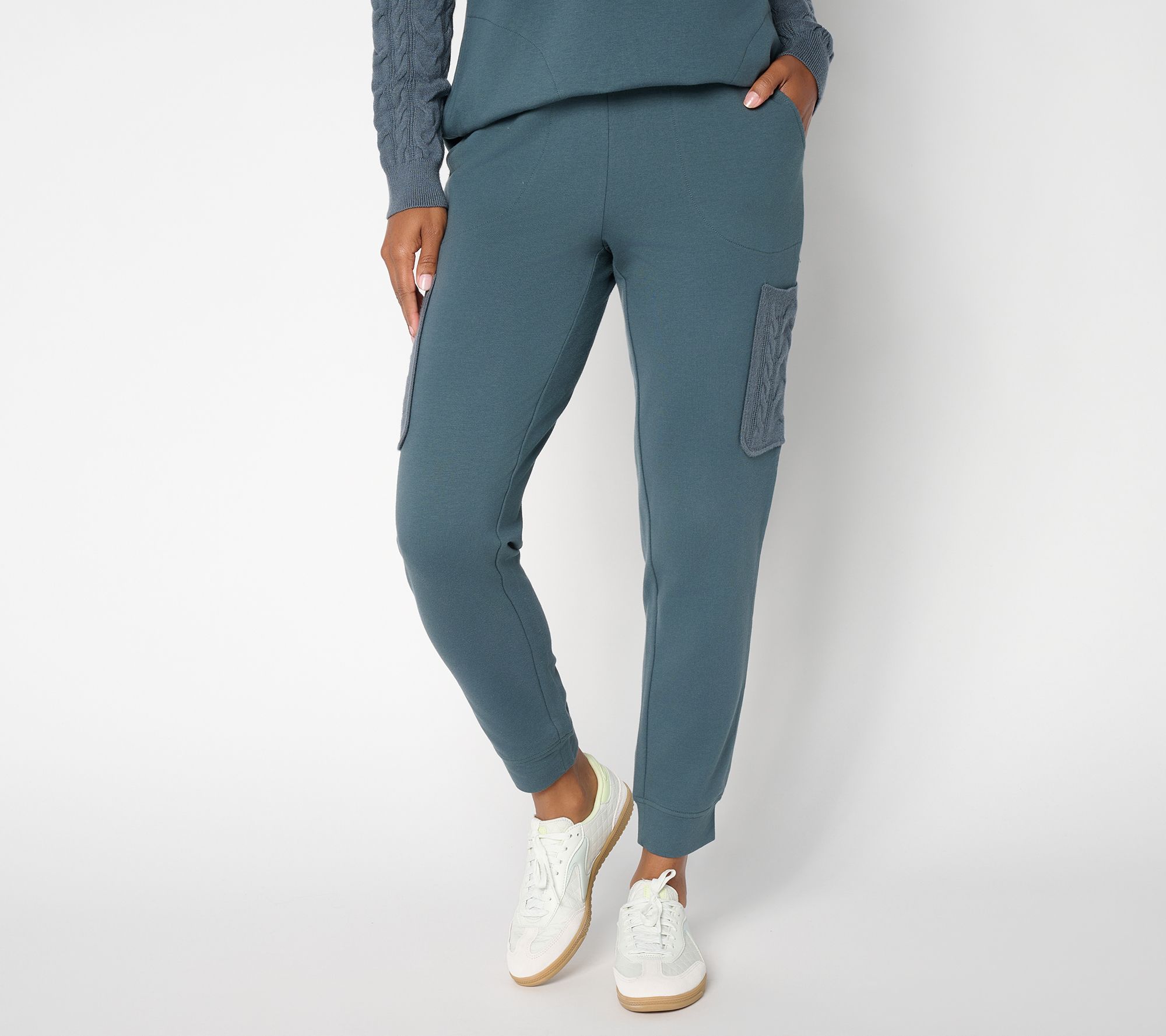 Denim & Co. Active Petite French Terry Joggers with Pockets