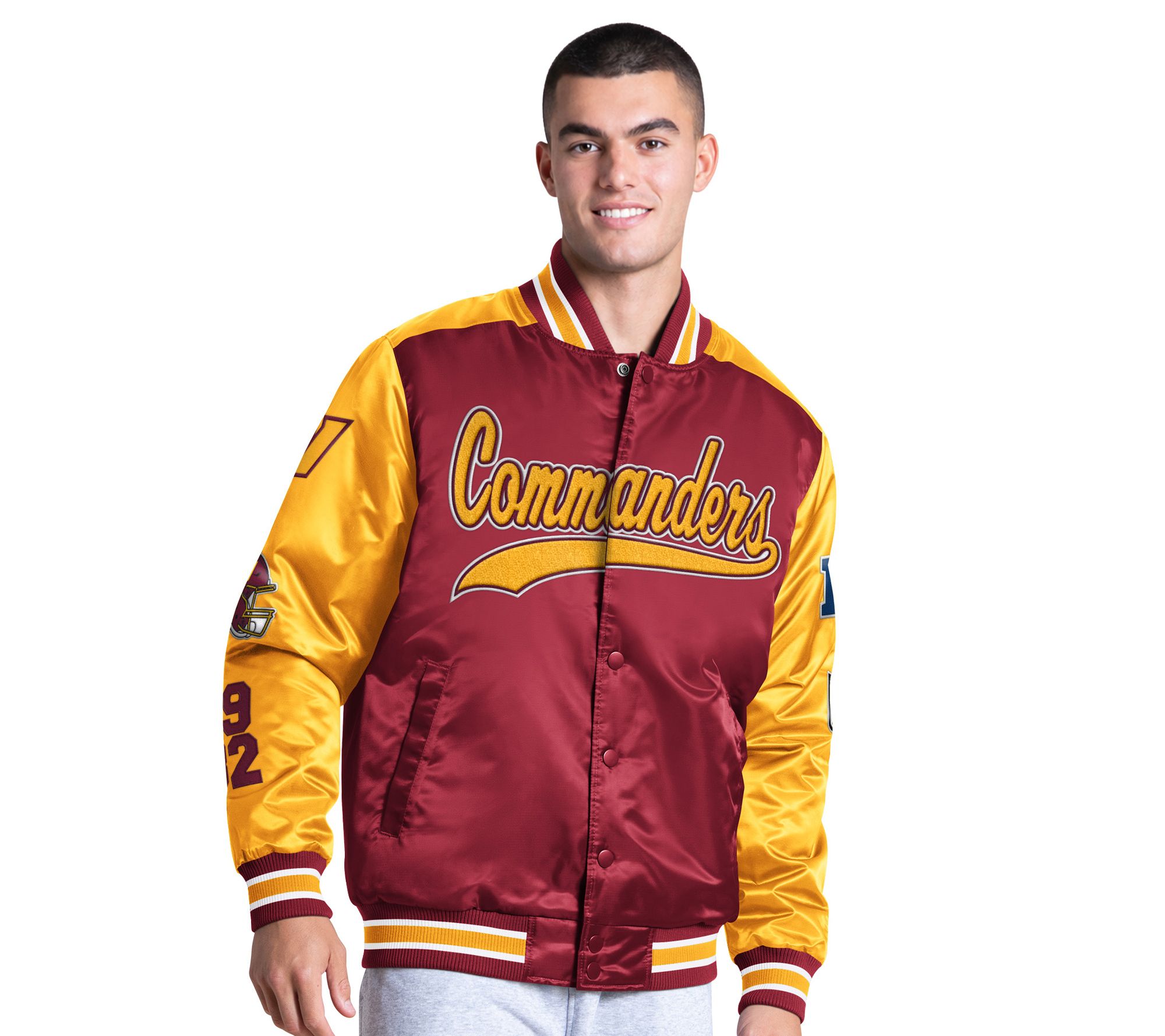 NFL Officially Licensed Starter Men's Satin Varsity Jacket