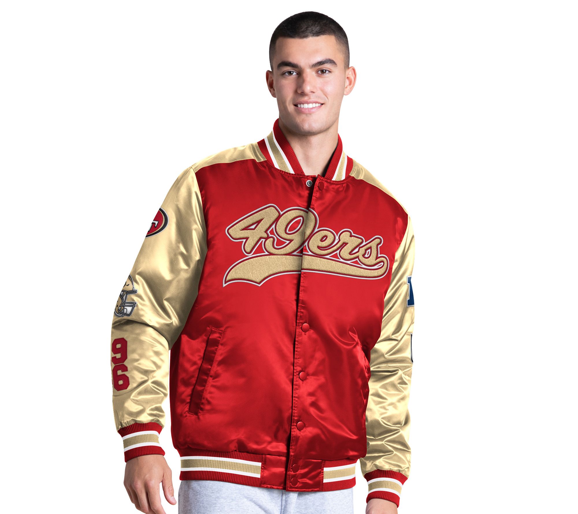 NFL Officially Licensed Starter Men's Satin Varsity Jacket