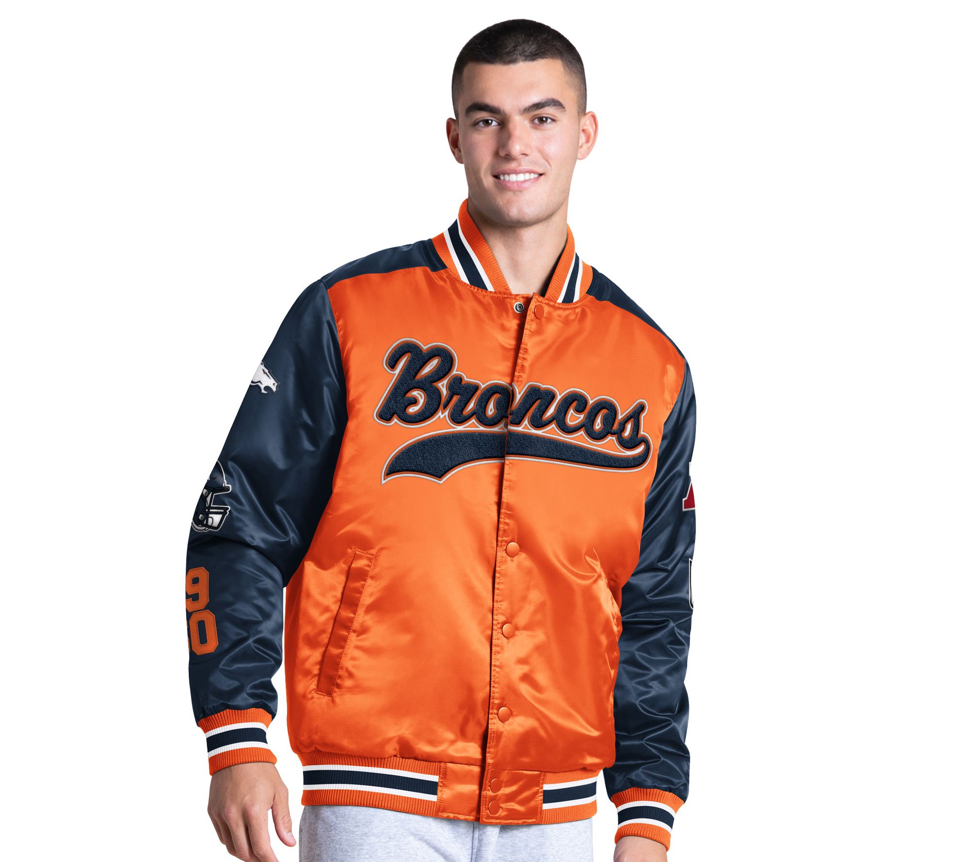 NFL Officially Licensed Starter Men's Satin Varsity Jacket