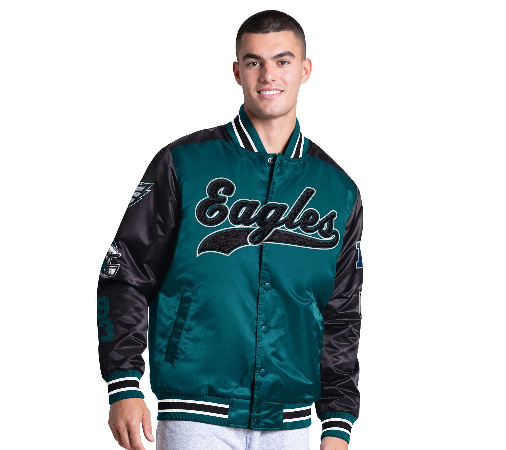 NFL Officially Licensed Starter Men's Satin Varsity Jacket