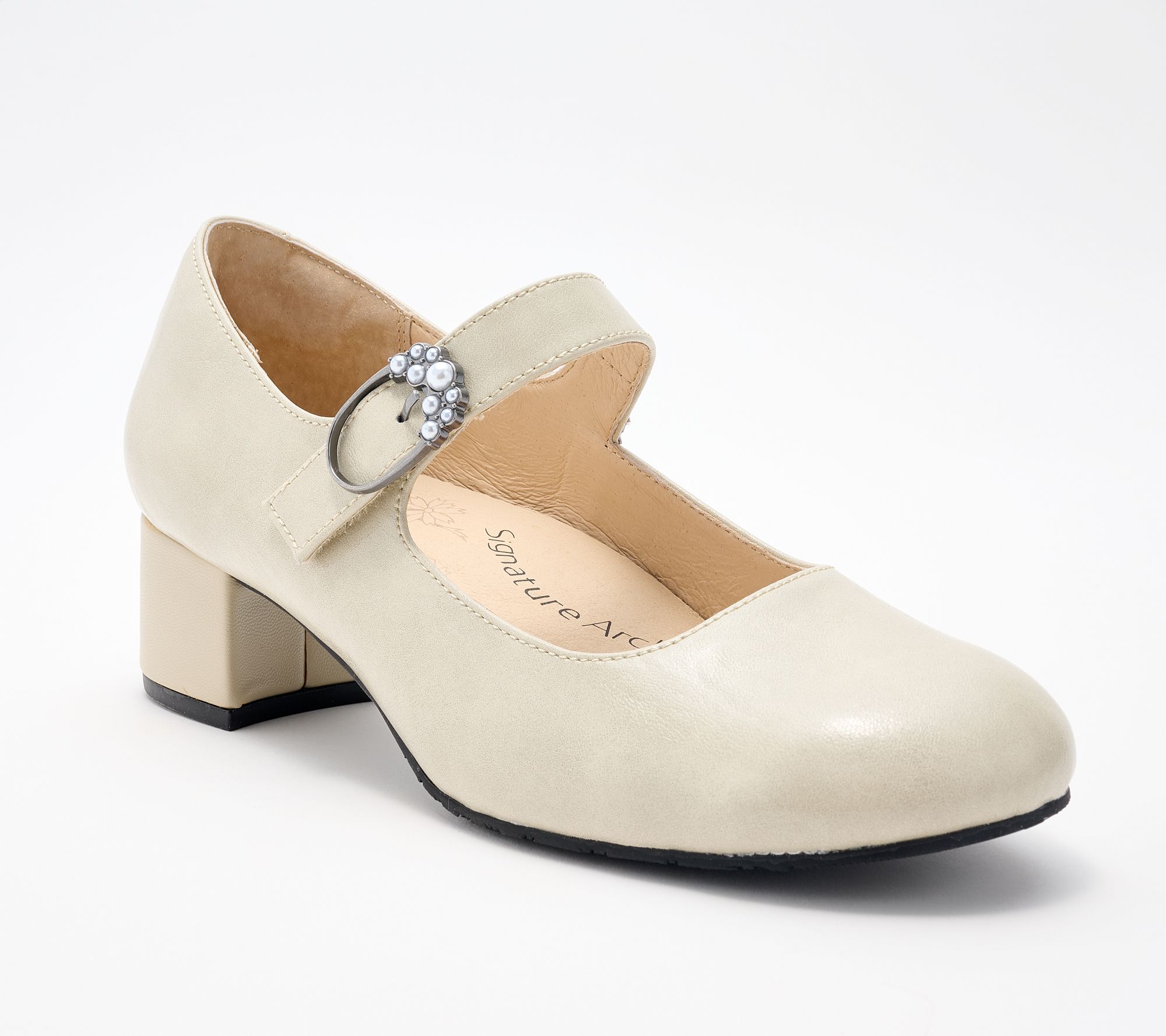 "As Is" Alegria Adjustable Leather Mary Jane Pumps - Ameliah