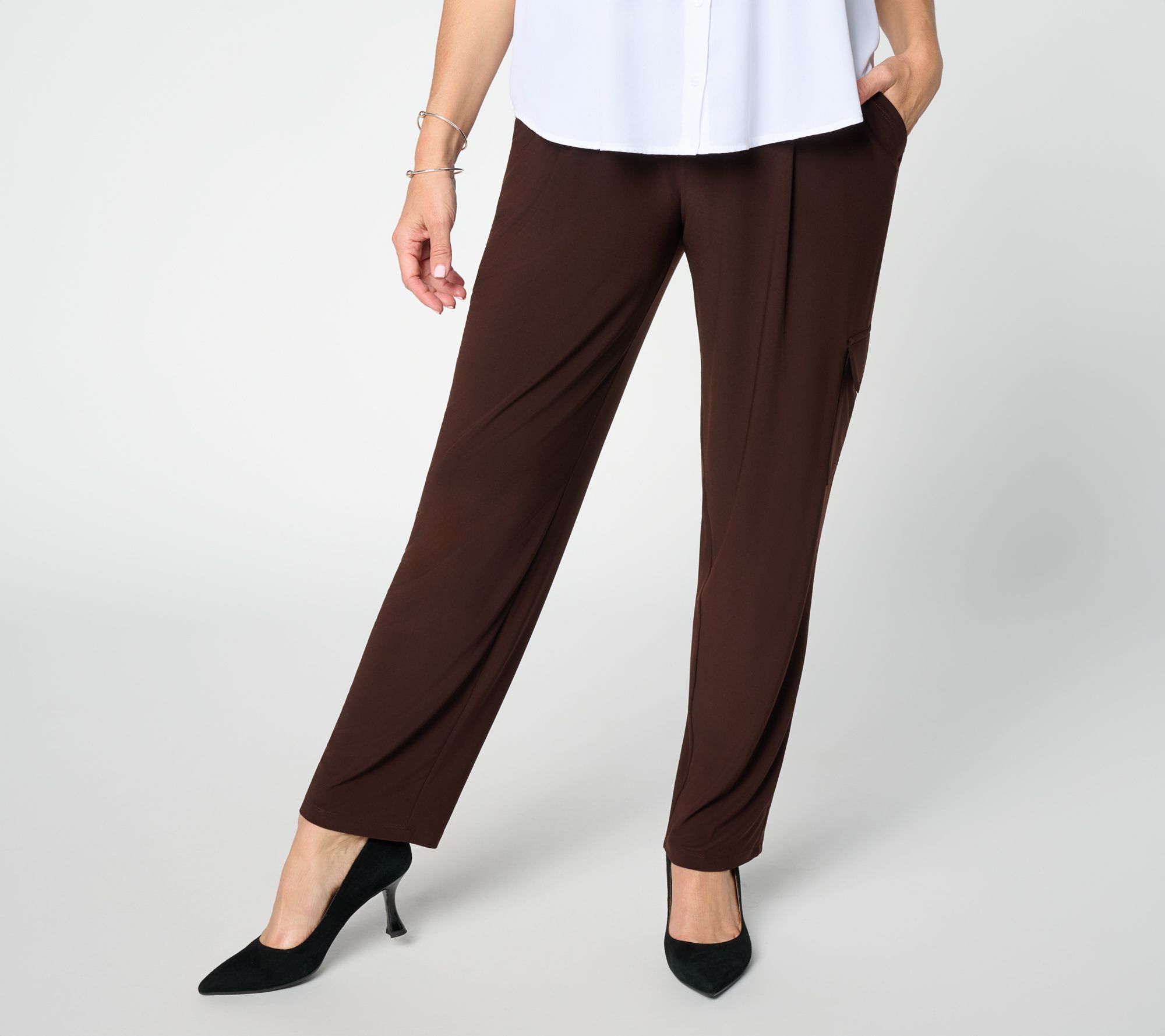  Susan Graver Petite LK Luxe Lantern Leg Ankle Pants