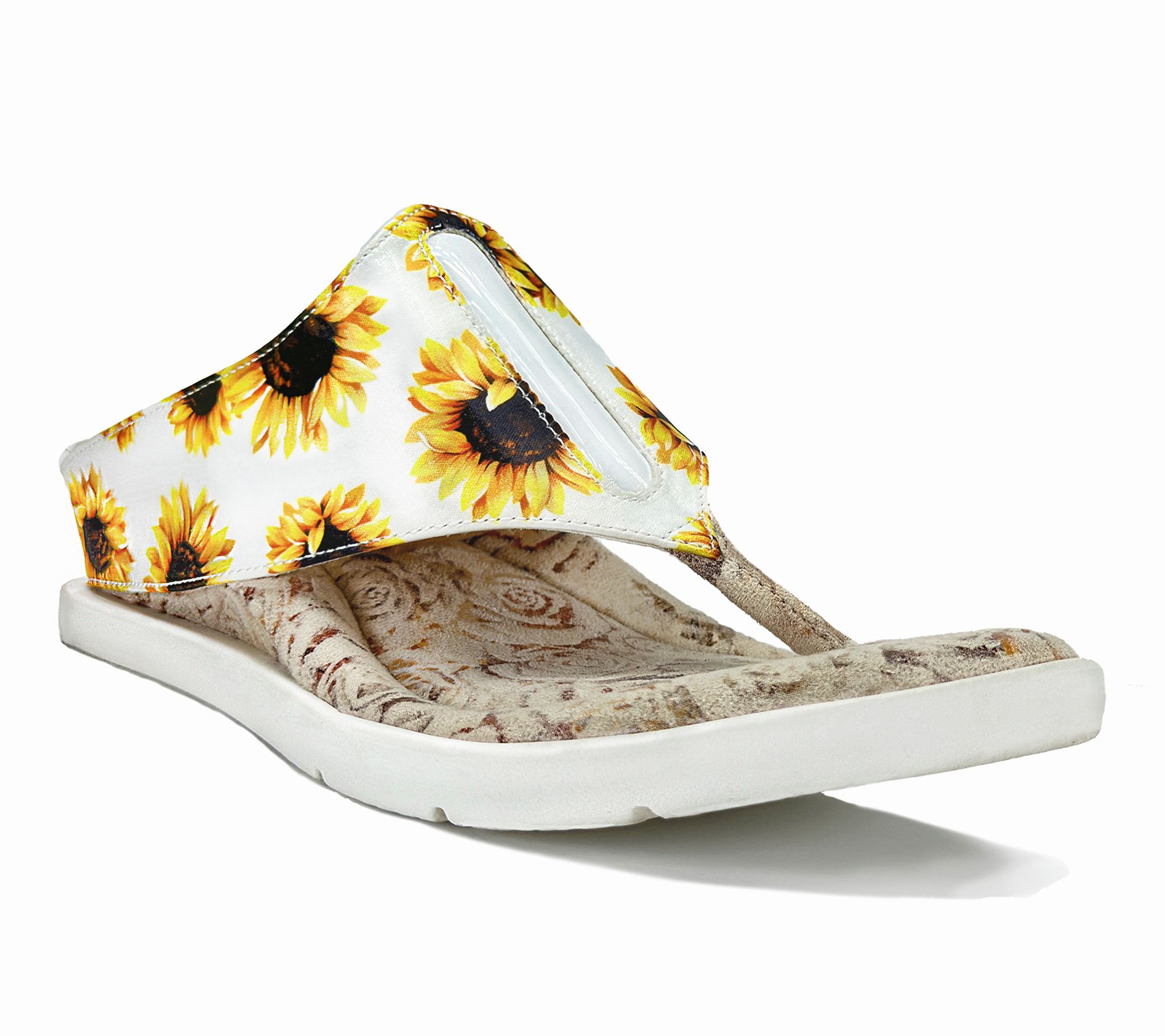 Modzori Iris Reversible Thong Sandal -Flower Flips to Cream