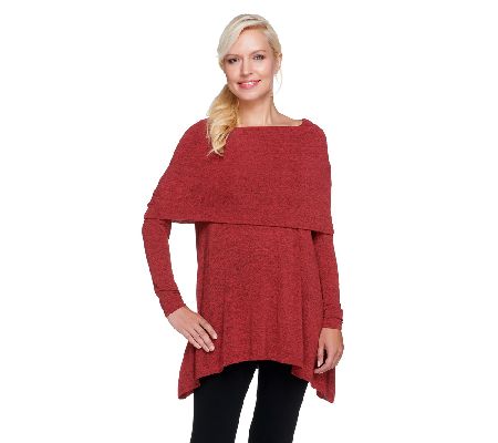 Lisa Rinna Collection Knit Tunic with Foldover Neck