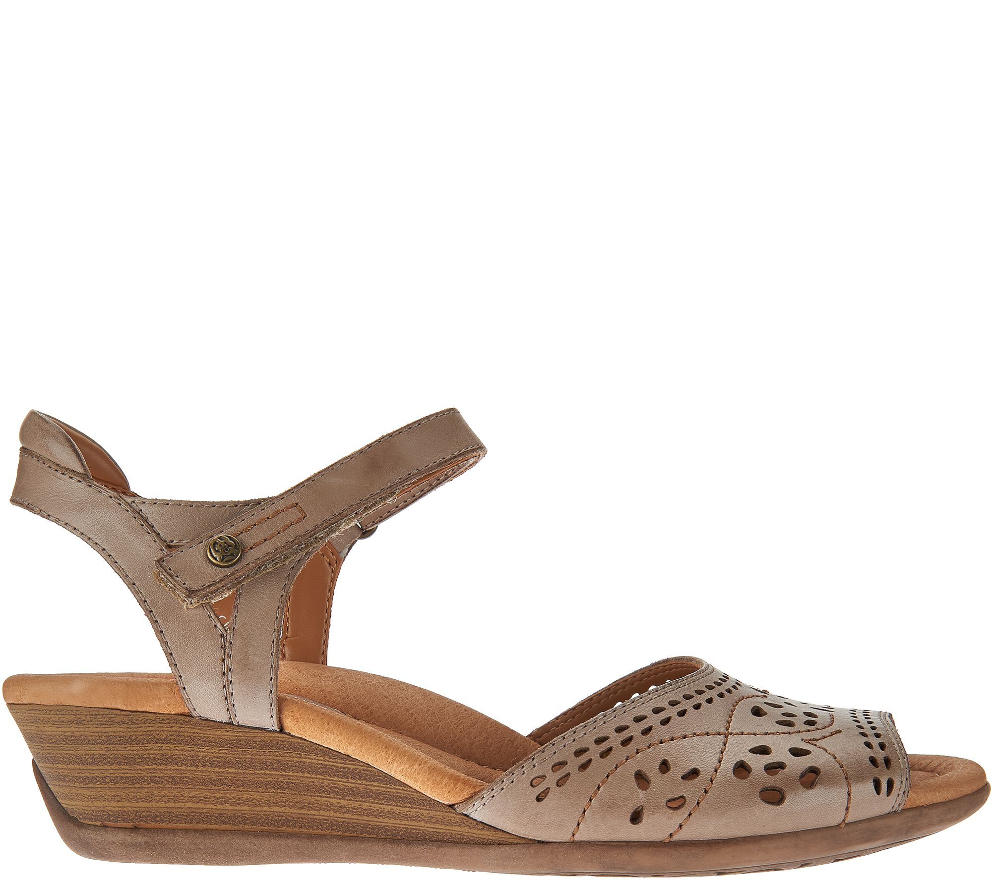 earth leather perforated sandals