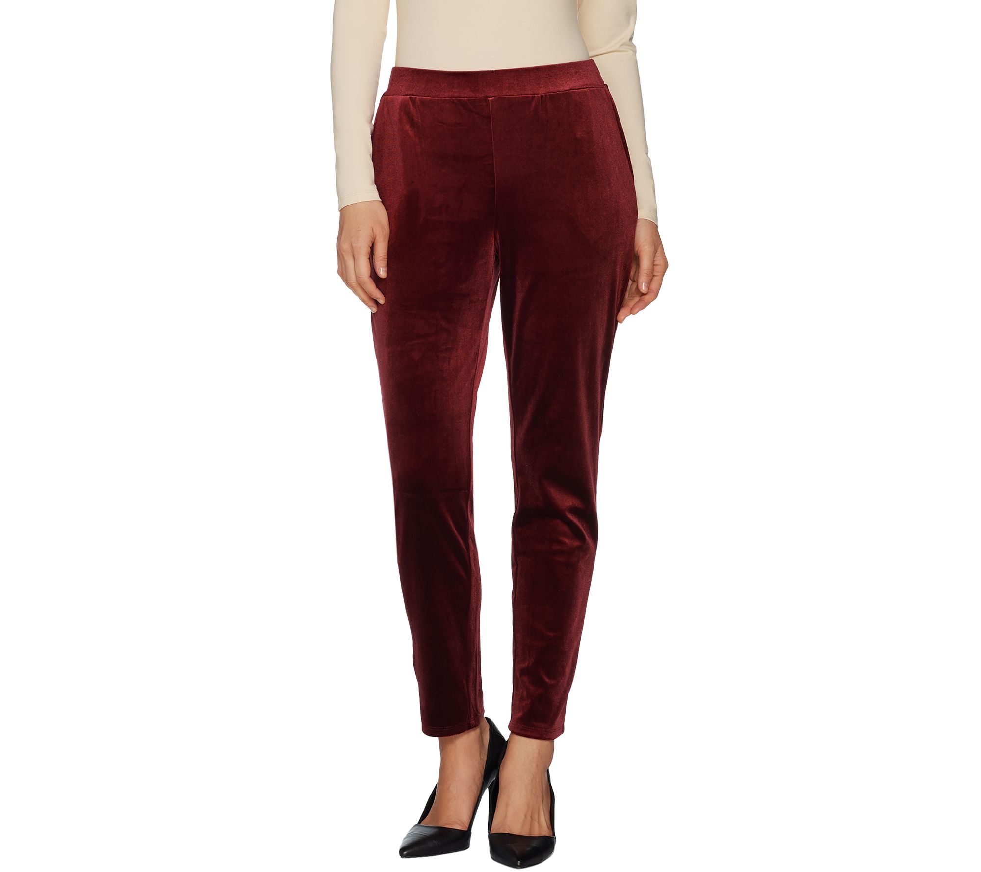 Dennis Basso Stretch Velvet Pull-On Pants - QVC.com