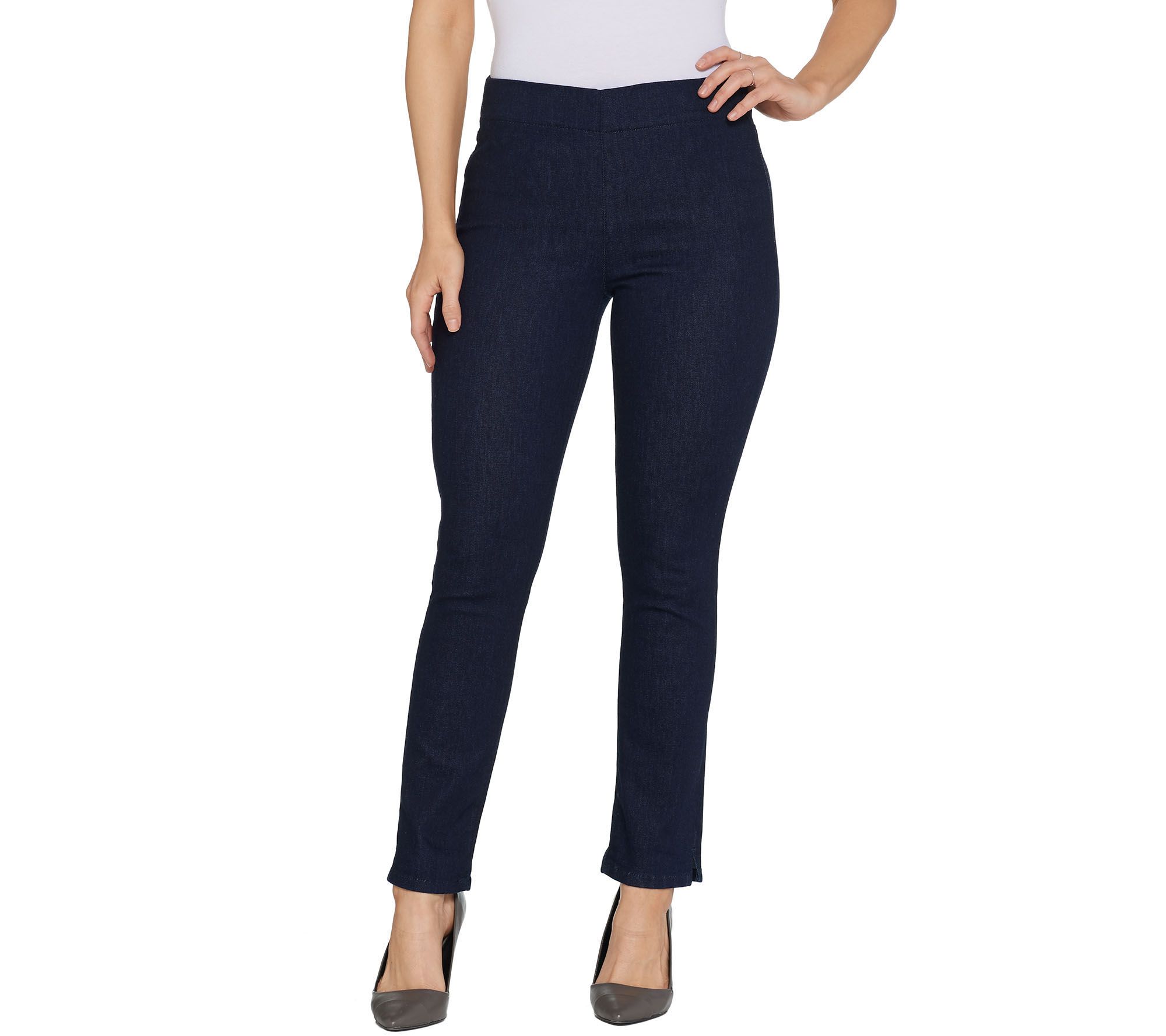 NYDJ Alina Pull-on Ankle Jeans -Rinse - QVC.com