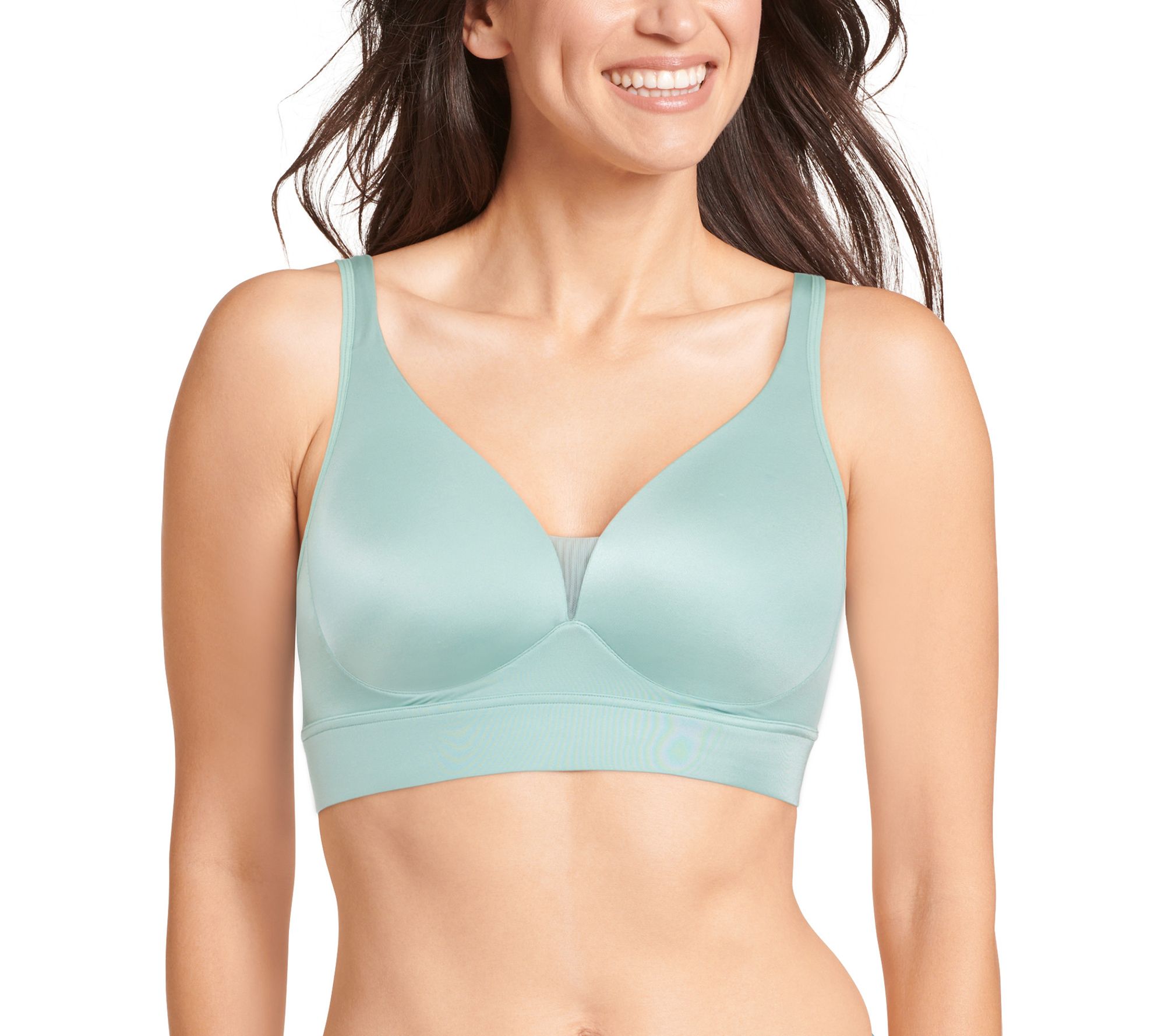 Comfort is effortless in Jockey® Forever Fit™ Mid Impact Molded Cup Active  Bra. Made with moisture wicking technology to keep you cool for…