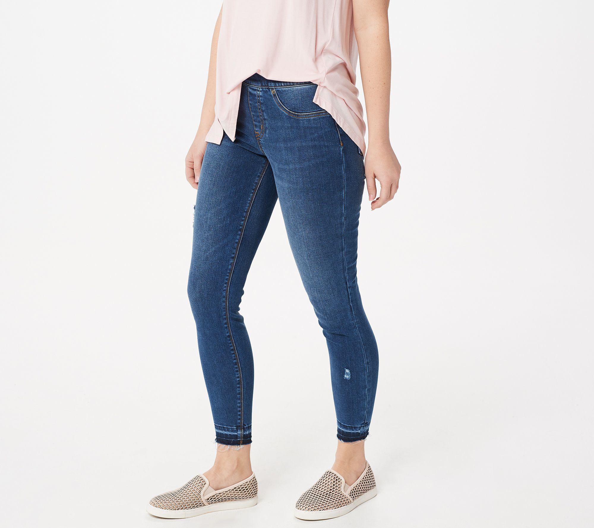 SPANX, Jeans, Spanx Distressed Skinny Pull On Jeans