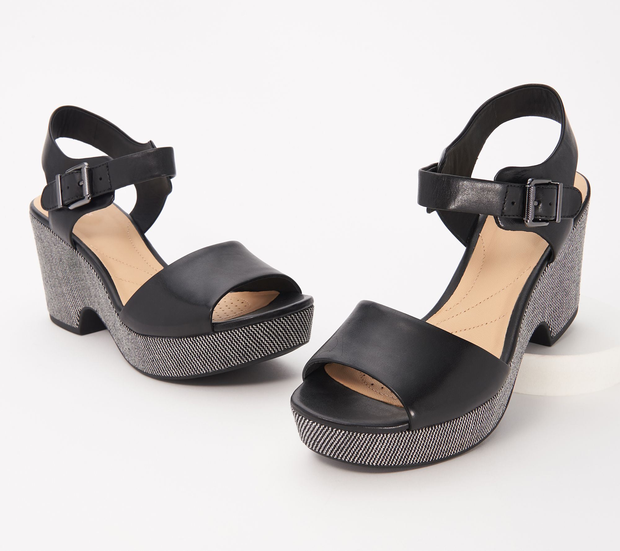 Clarks Leather Wedge Sandals - Maritsa 