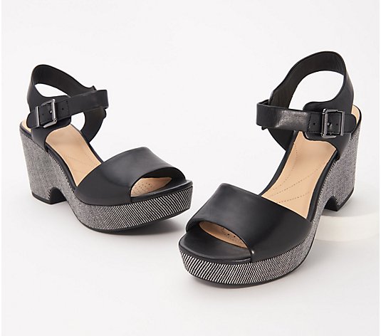 Clarks Leather Wedge Sandals - Maritsa Janna - QVC.com