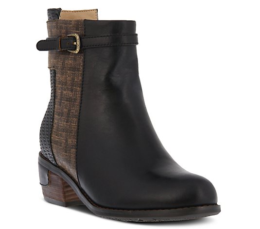 L'Artiste Leather Buckle Booties - Kanessa
