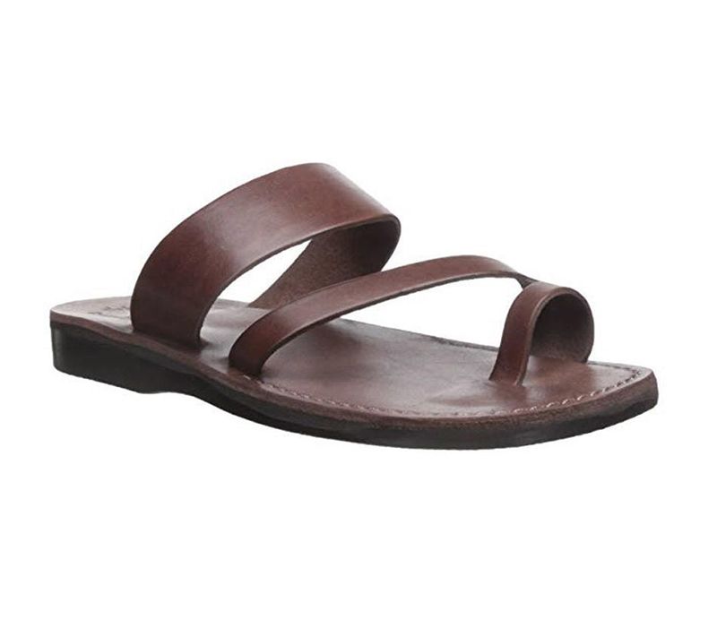 Leather Toe Loop SlideSandals - Zohar 