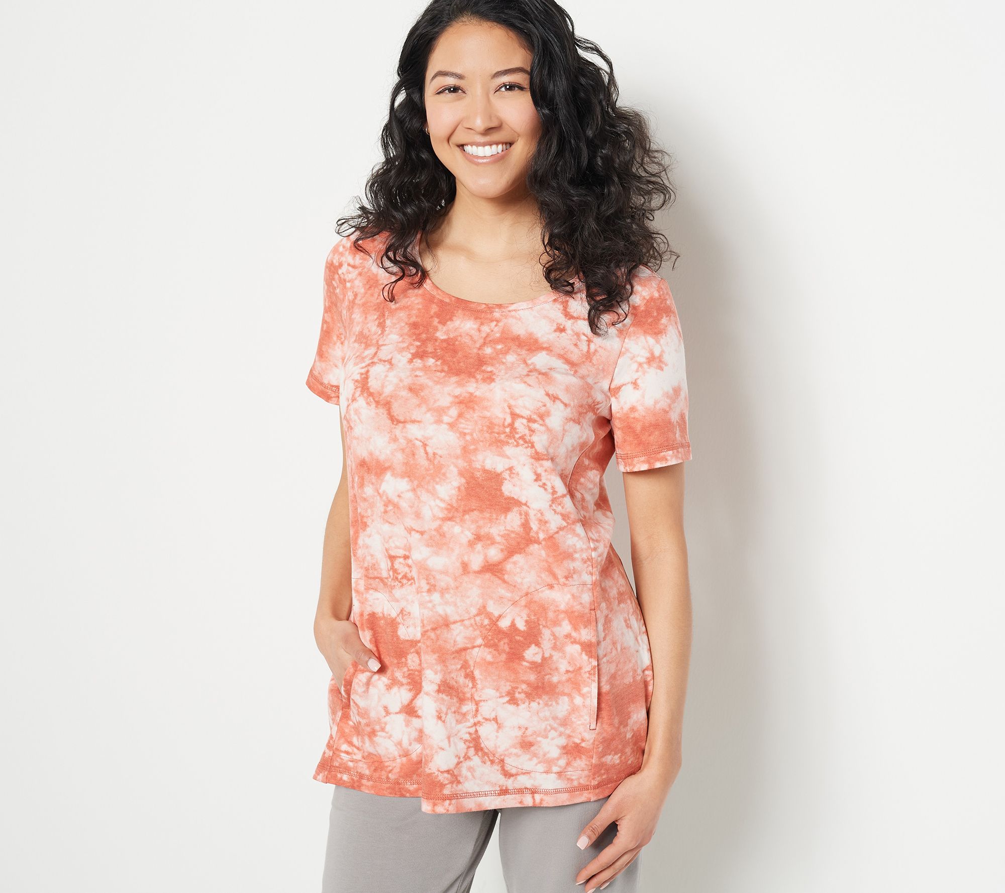 Susan Graver Weekend Printed Smooth Jersey Scoop-Neck Top