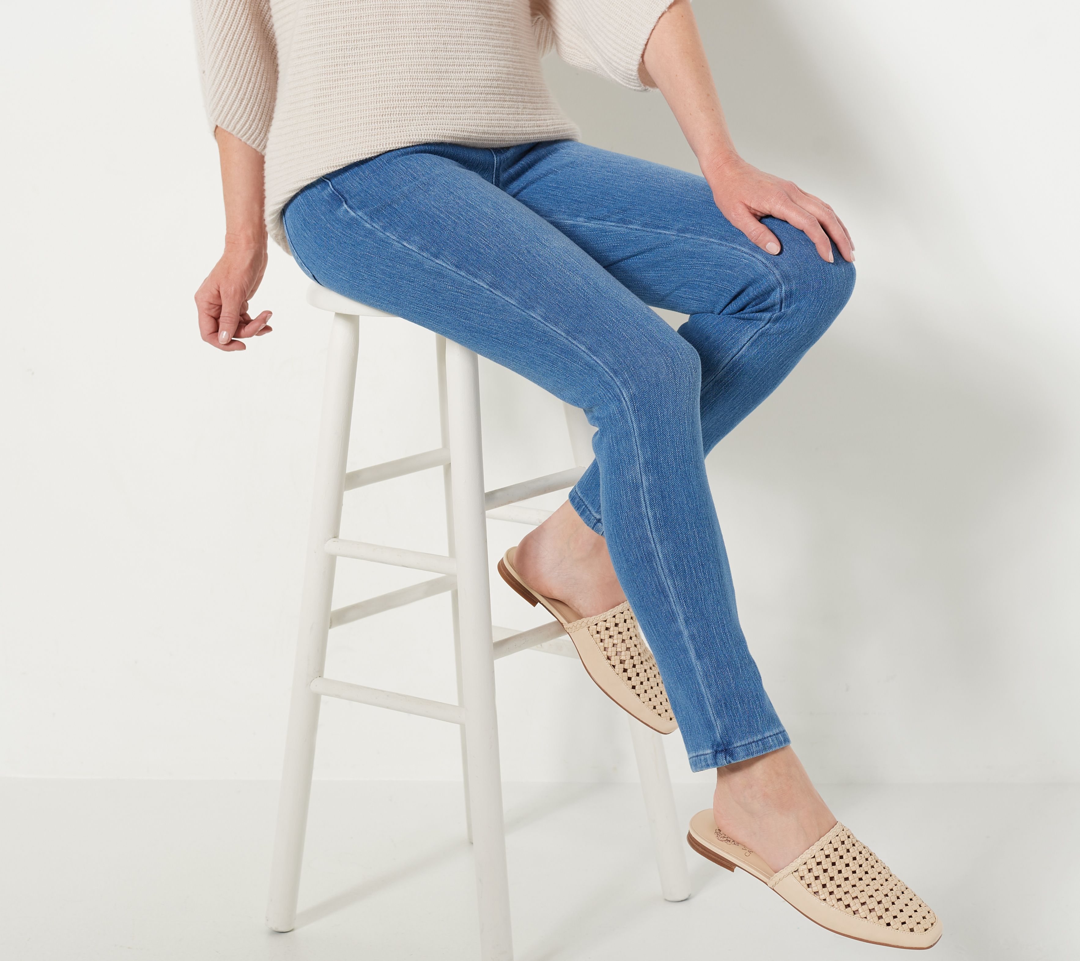 "As Is" Belle by Kim Gravel Petite Flexibelle Slim-Leg Jeans