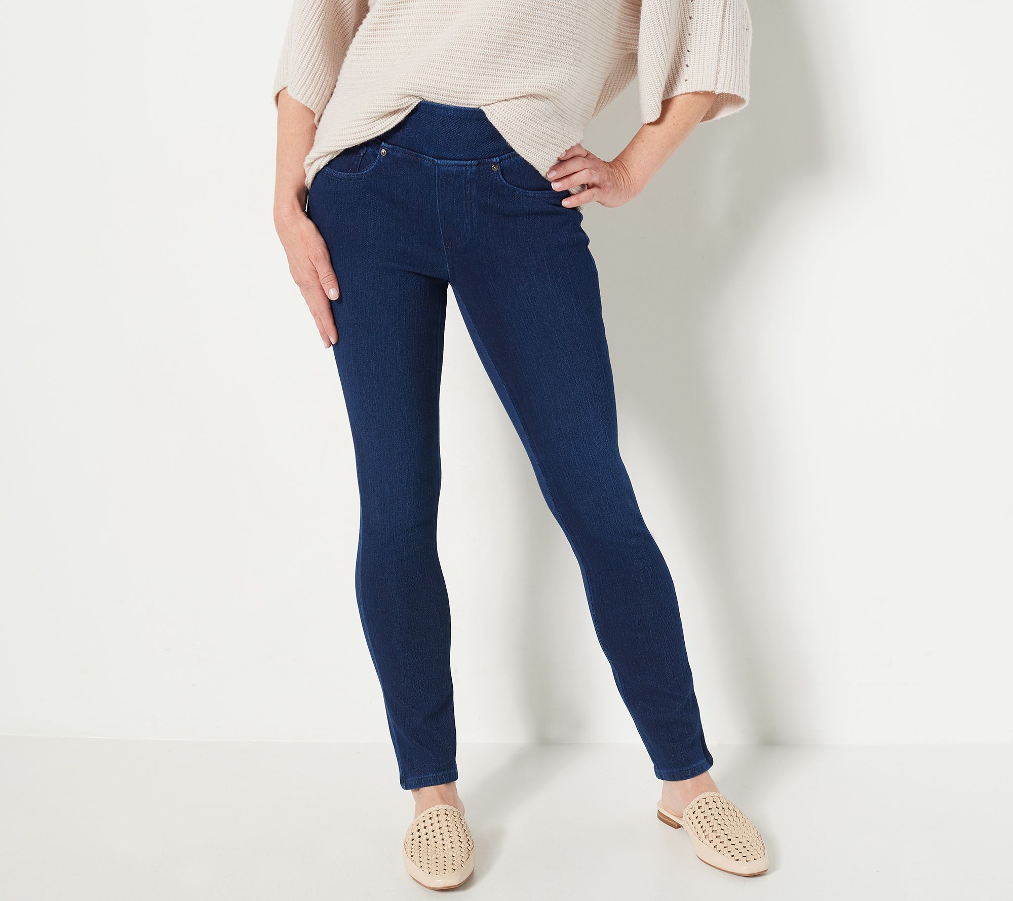 "As Is" Belle by Kim Gravel Petite Flexibelle Slim-Leg Jeans