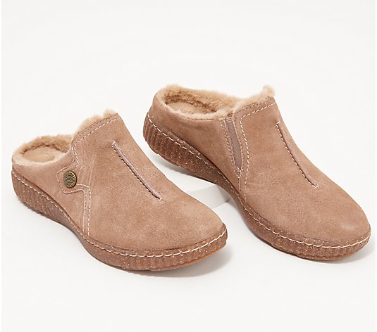Clarks Collection Warm-Lined Leather Clogs - Caroline Step