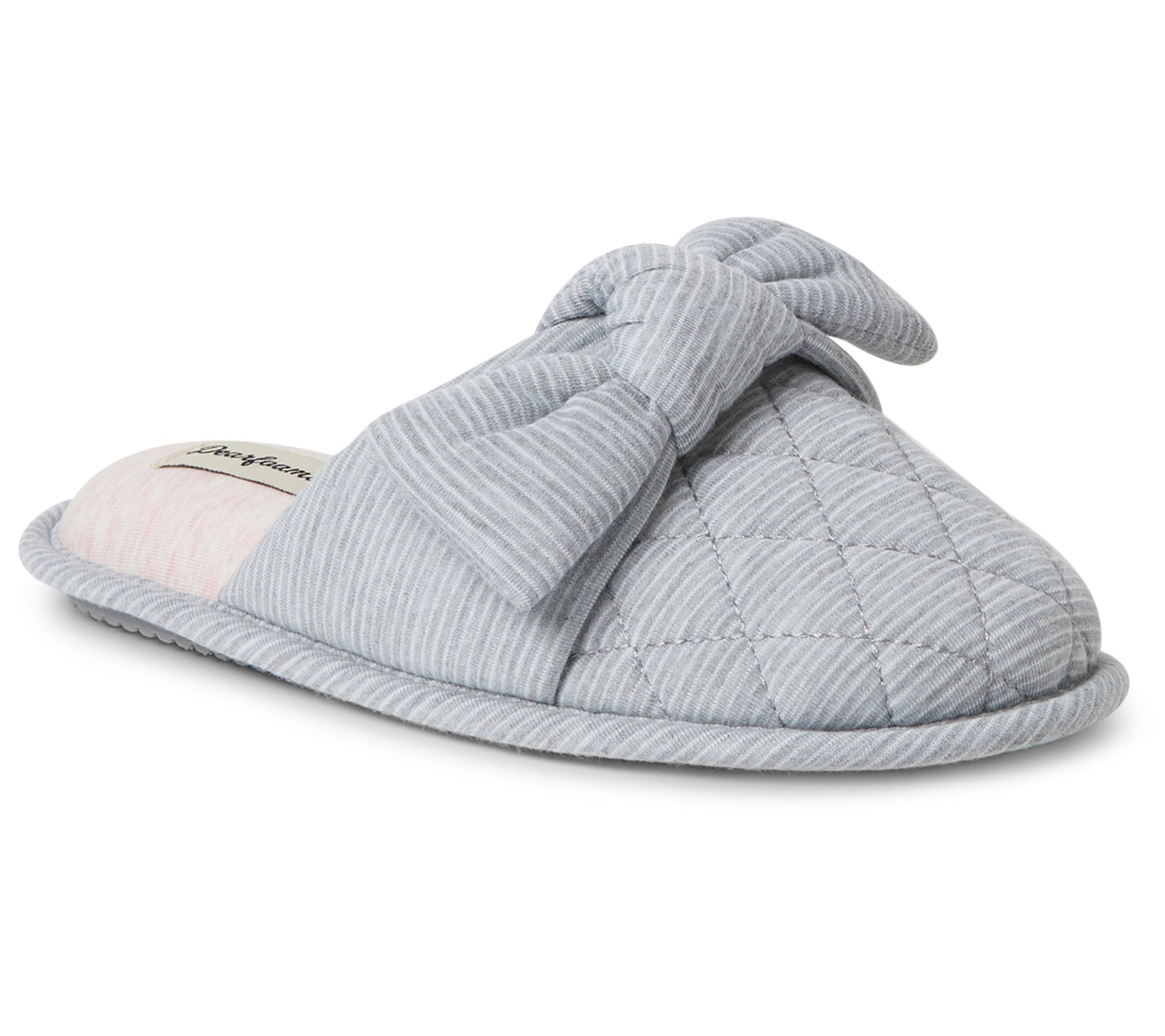 Dearfoams Womens Striped Scuff Knot Slippers Nora