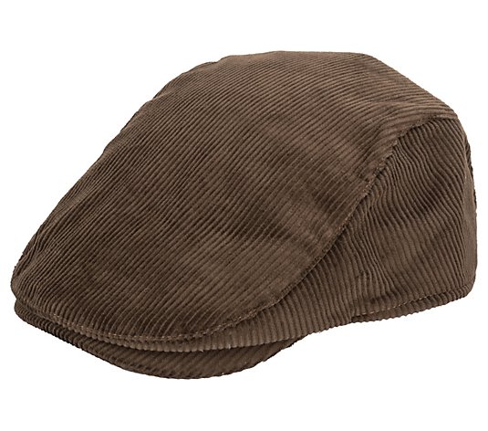 San Diego Hat Co. Men's Corduroy Driver with Plaid Lining
