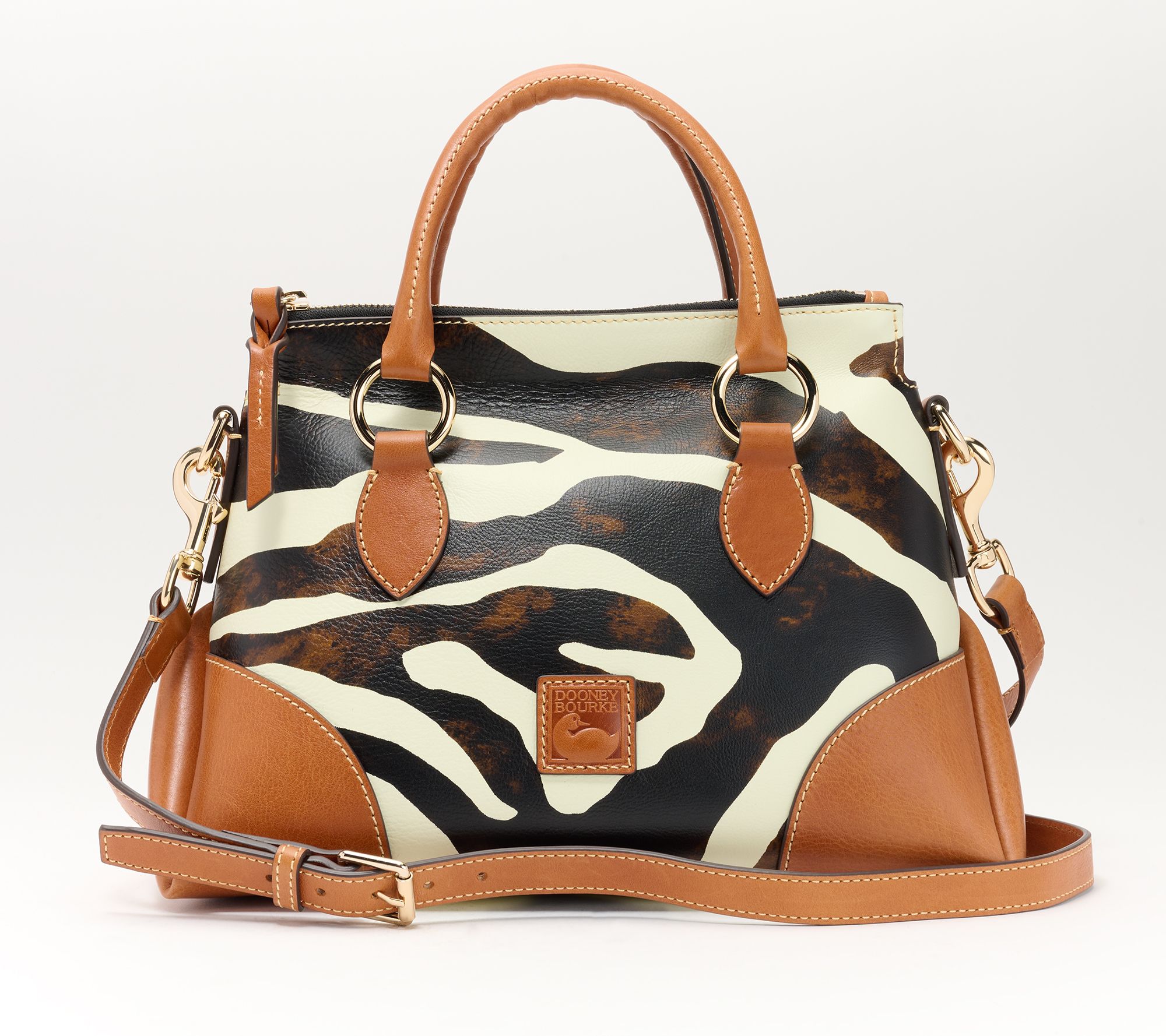 Dooney Bourke Zebra Printed Satchel Bag - Zebra