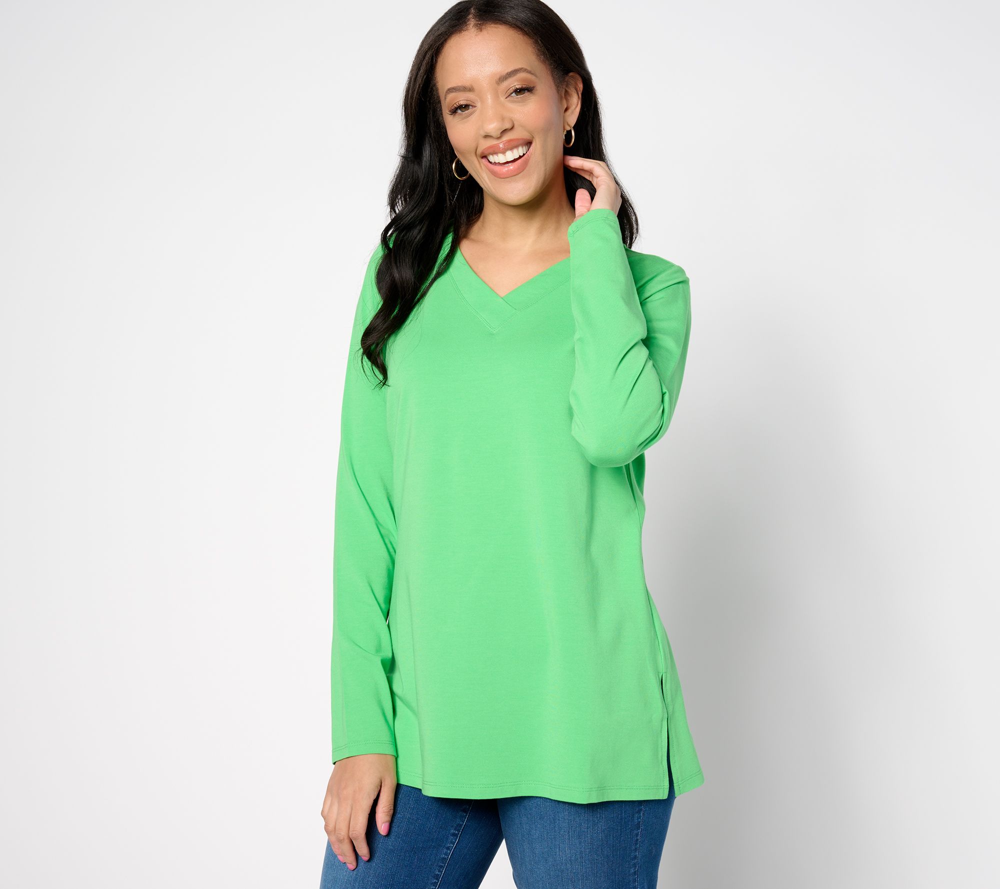 Belle by Kim Gravel Primabelle Knit Crossover V-Neck Tunic - QVC.com