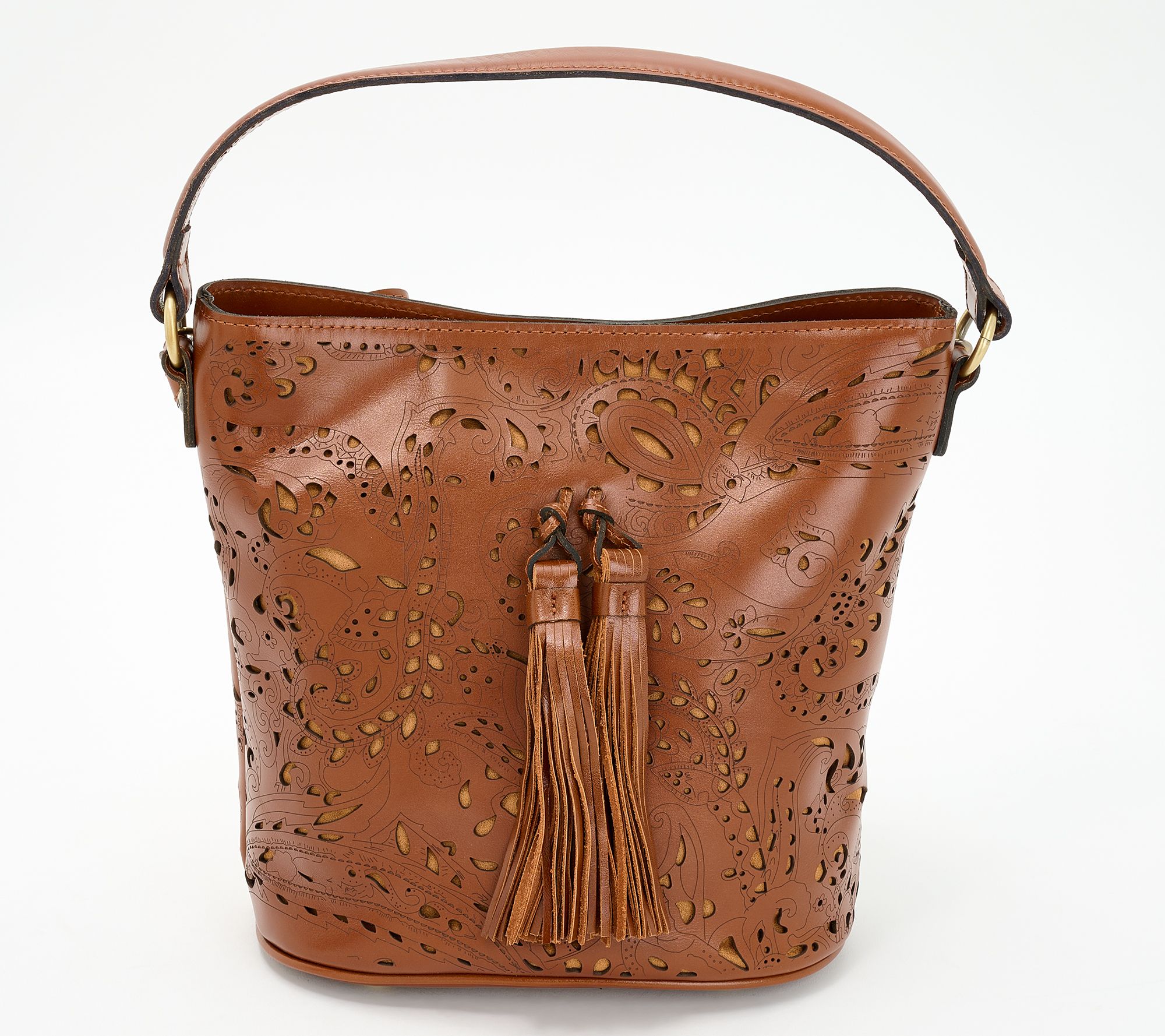 Patricia Nash Brown Leather outlet Floral Hand Bag