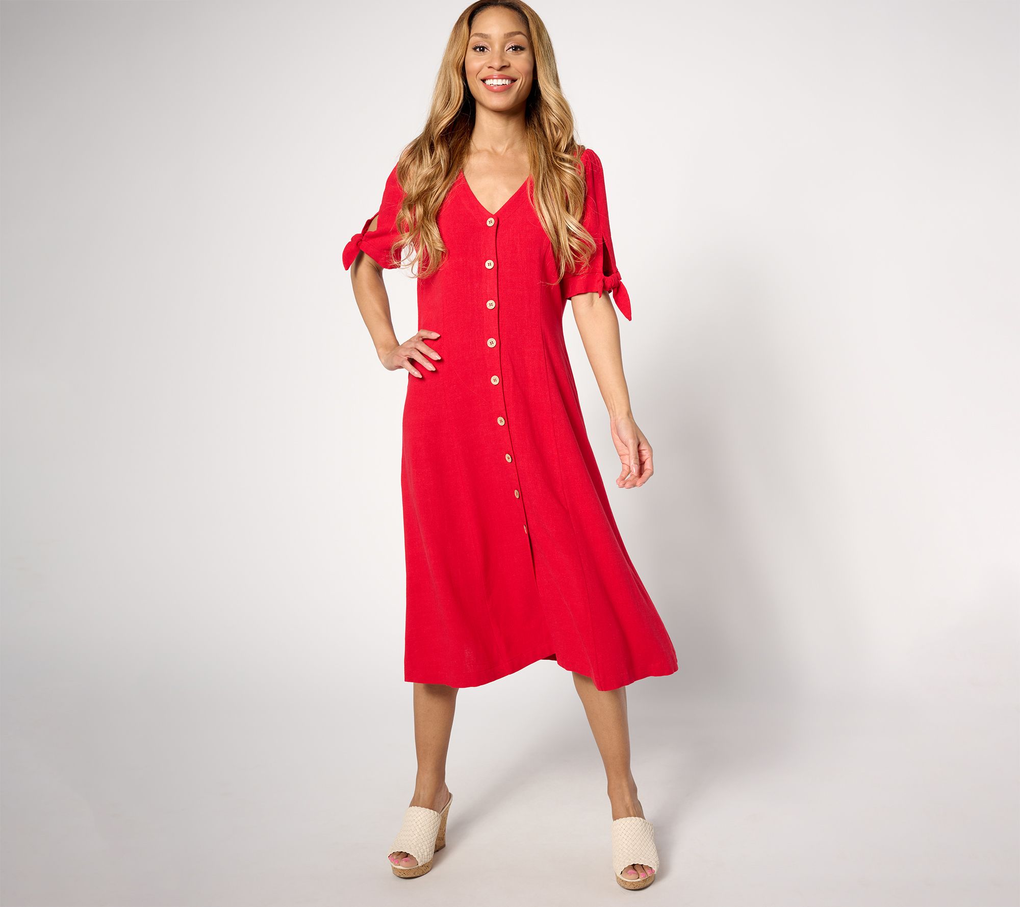 Qvc linen dresses fashion