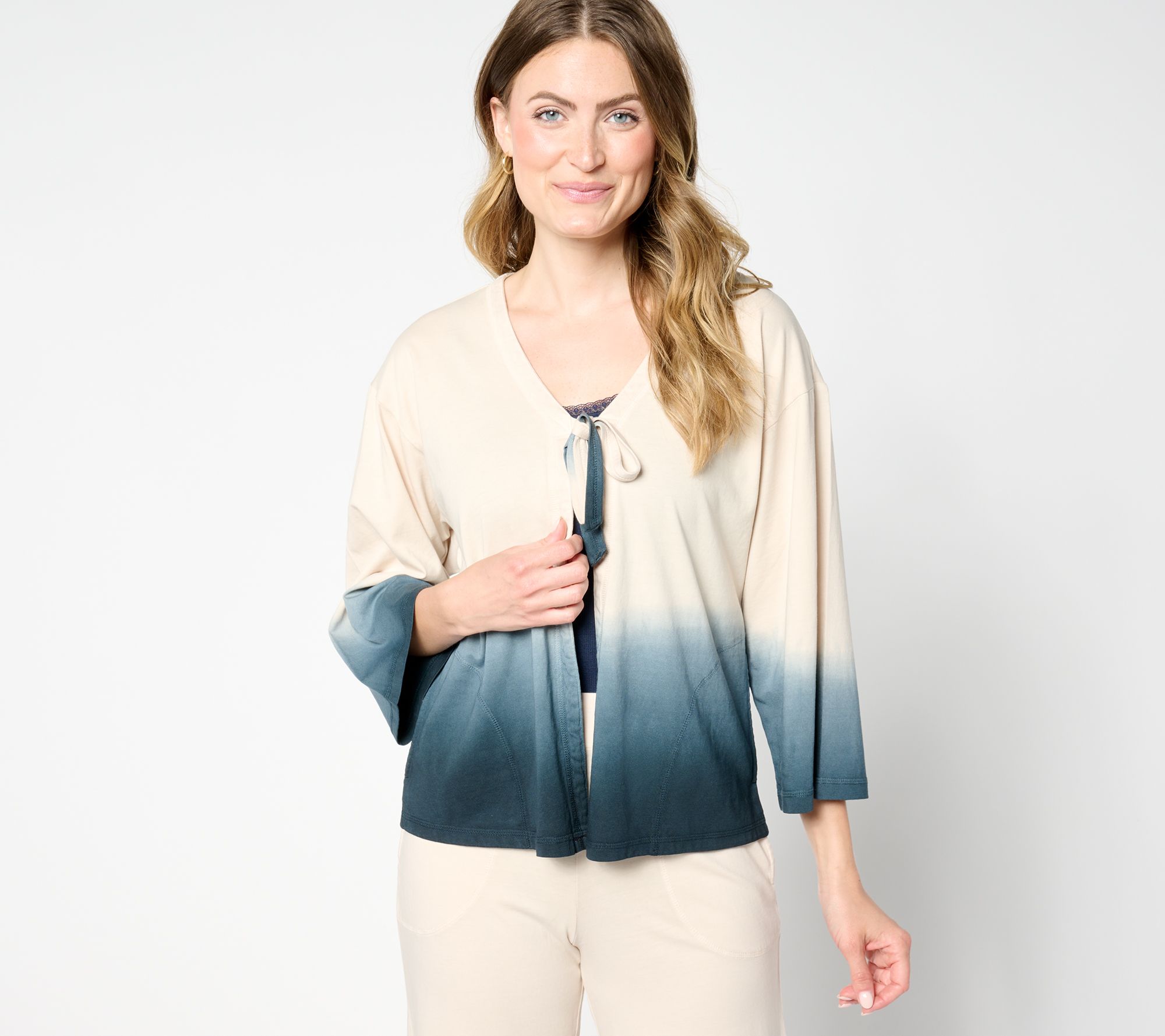 LOGO by Lori Goldstein Beach to Street Dip Dye Topper