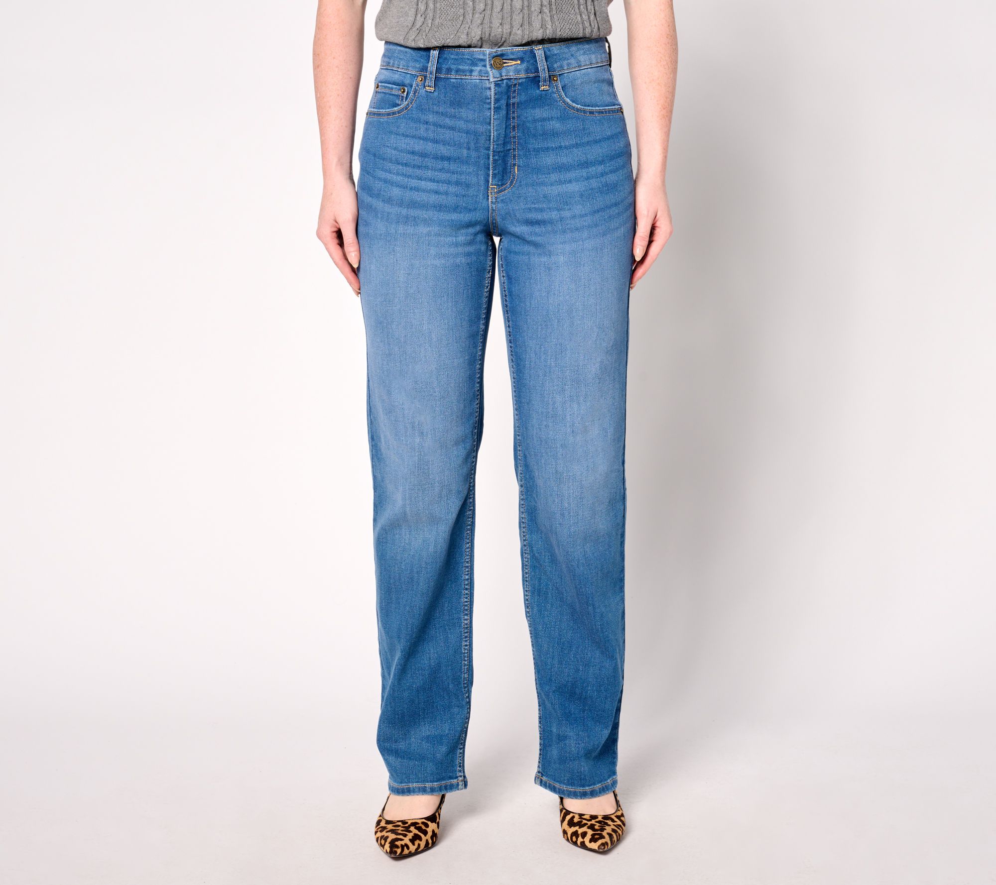 Me by Jennie Garth Petite Indigo Johnny Straight Leg Jeans