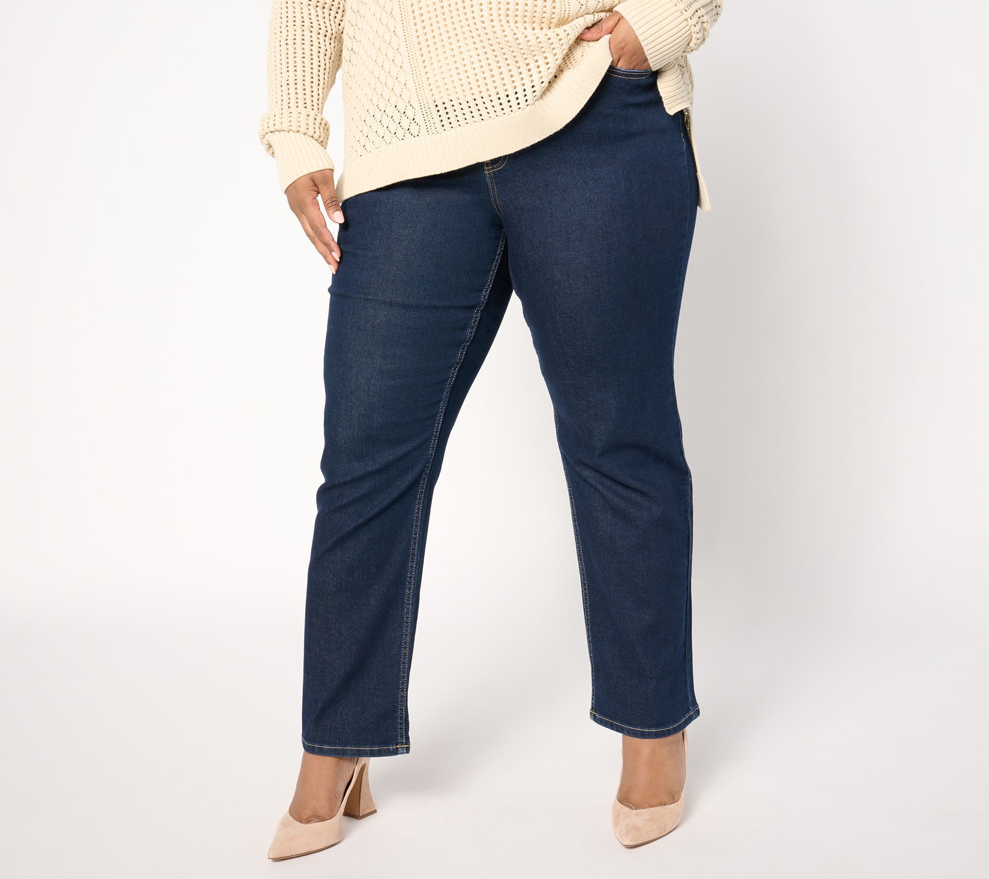 Me by Jennie Garth Petite Indigo Johnny Straight Leg Jeans