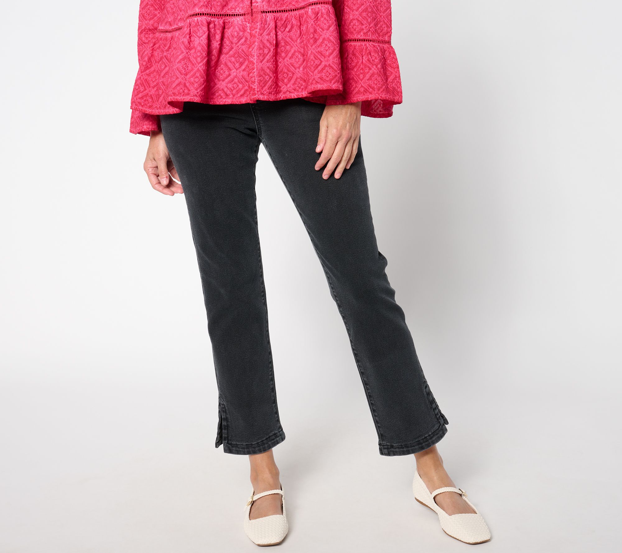 LOGO by Lori Goldstein Tall Pull-On Ankle Length Denim Pants