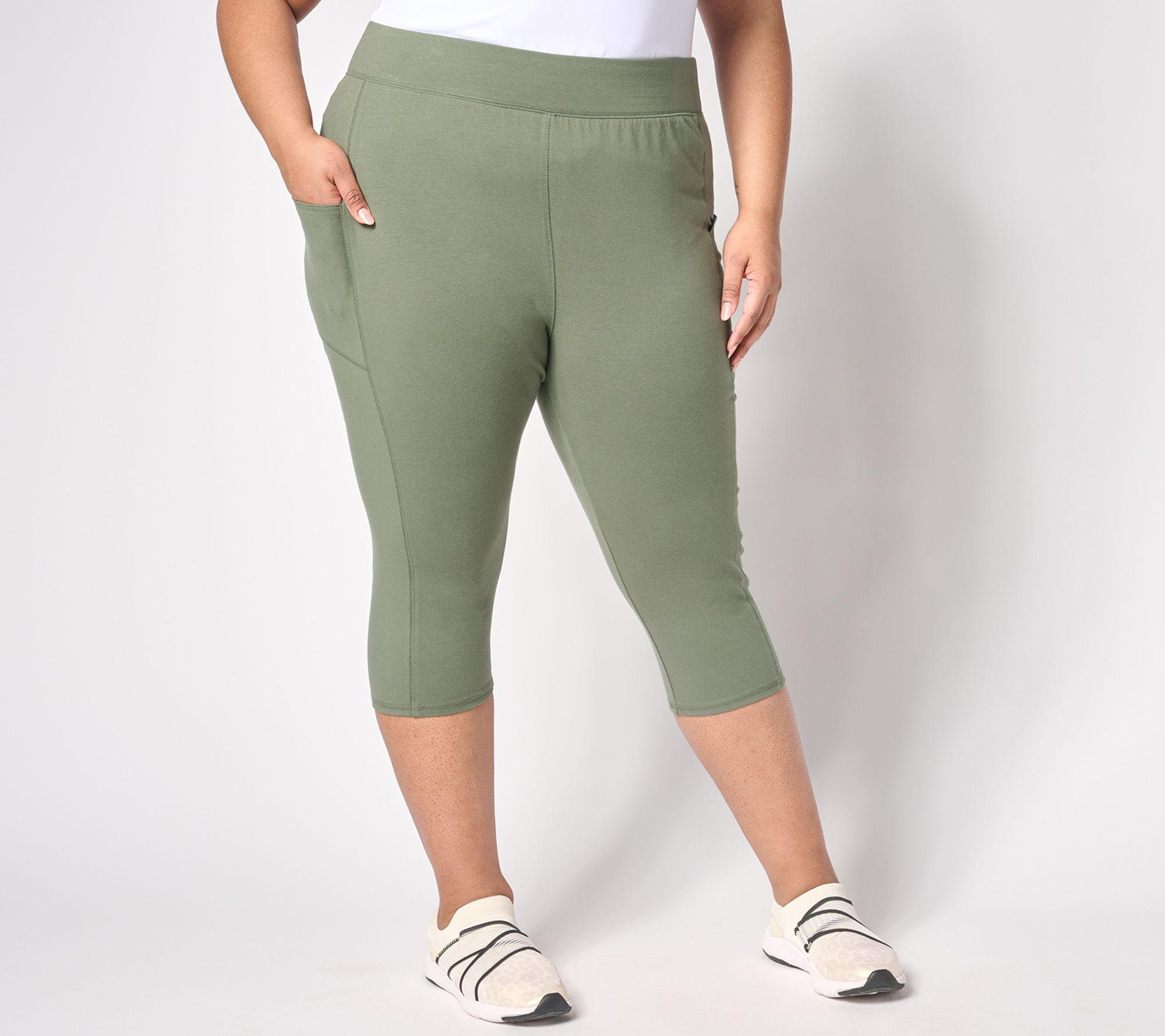 "As Is" Denim & Co. Active Reg Duo Stretch Skimmer Slim Leg Pant